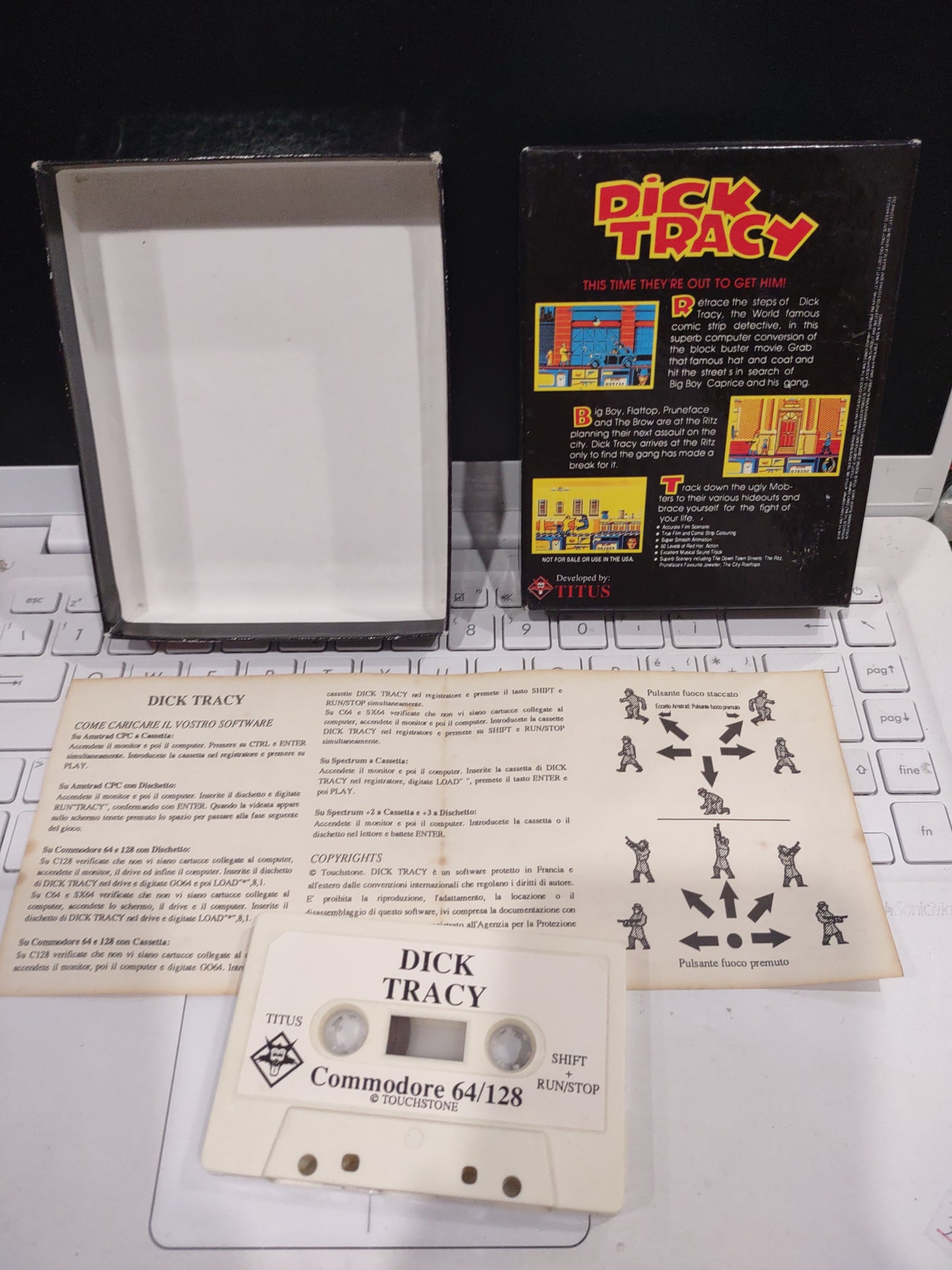 Gioco computer commodore cassette Dick Tracy