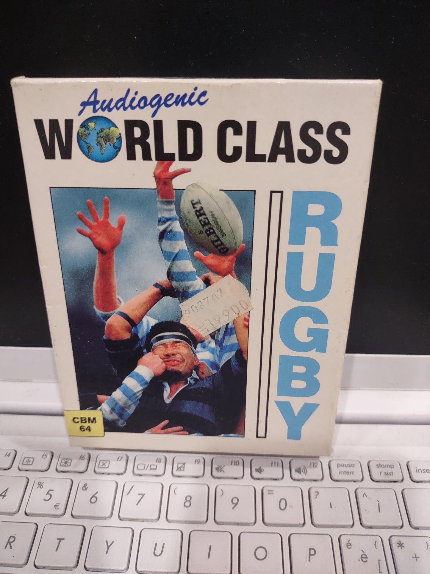 Gioco computer commodore cassette world class rugby