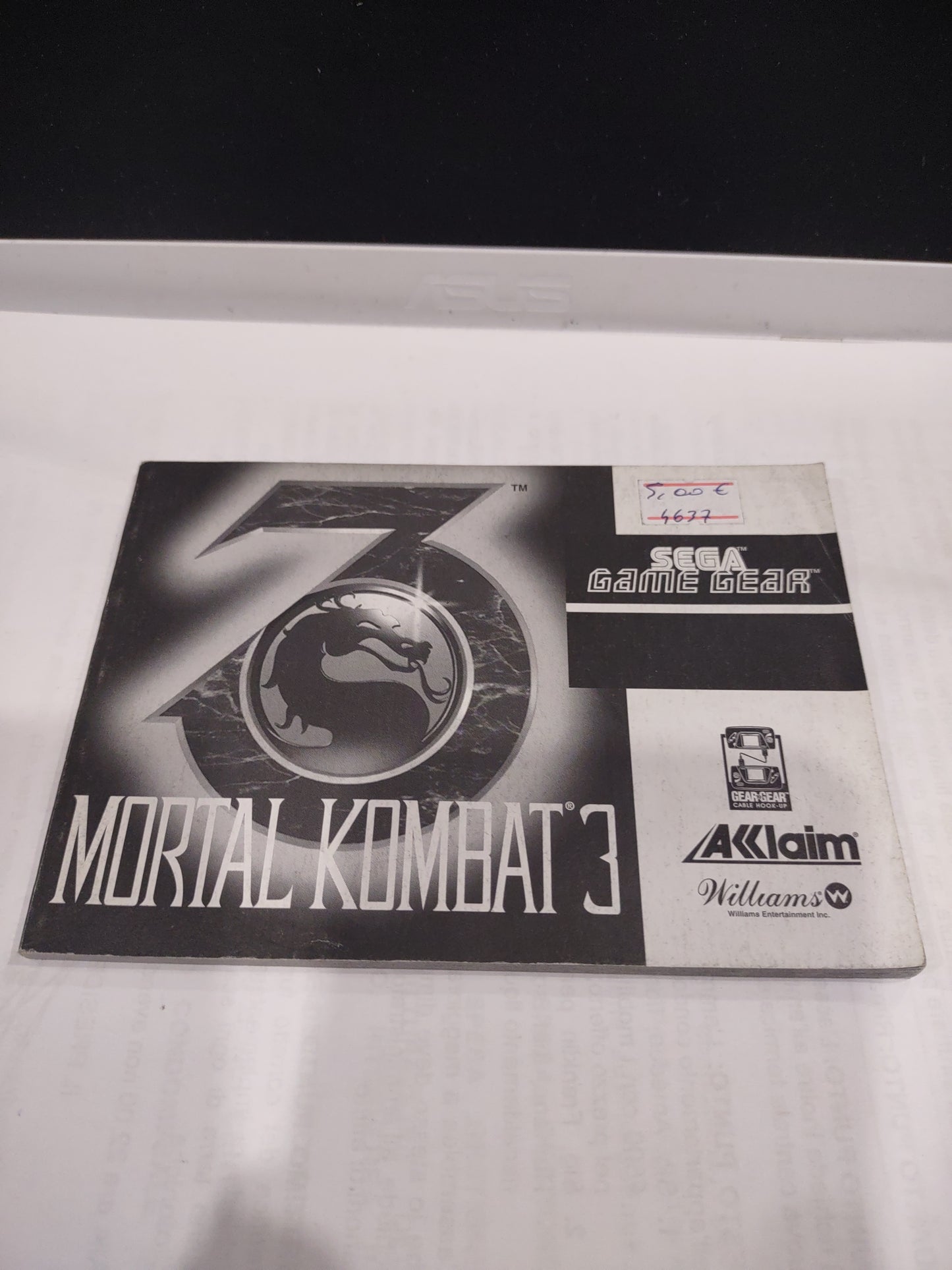 Libretto istruzioni sega gamegear mortal Kombat 3