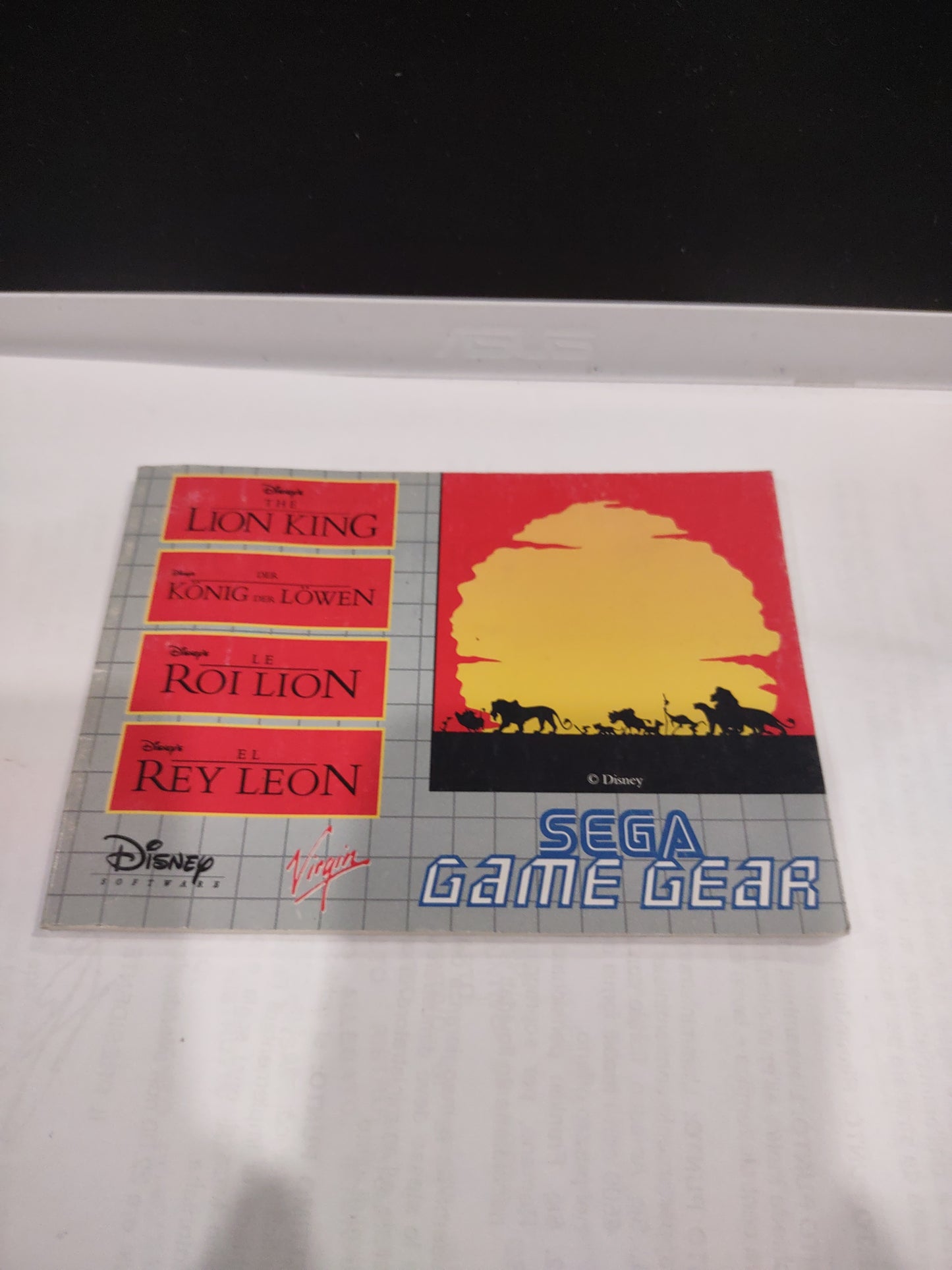 Libretto istruzioni sega gamegear re leone the Lion king