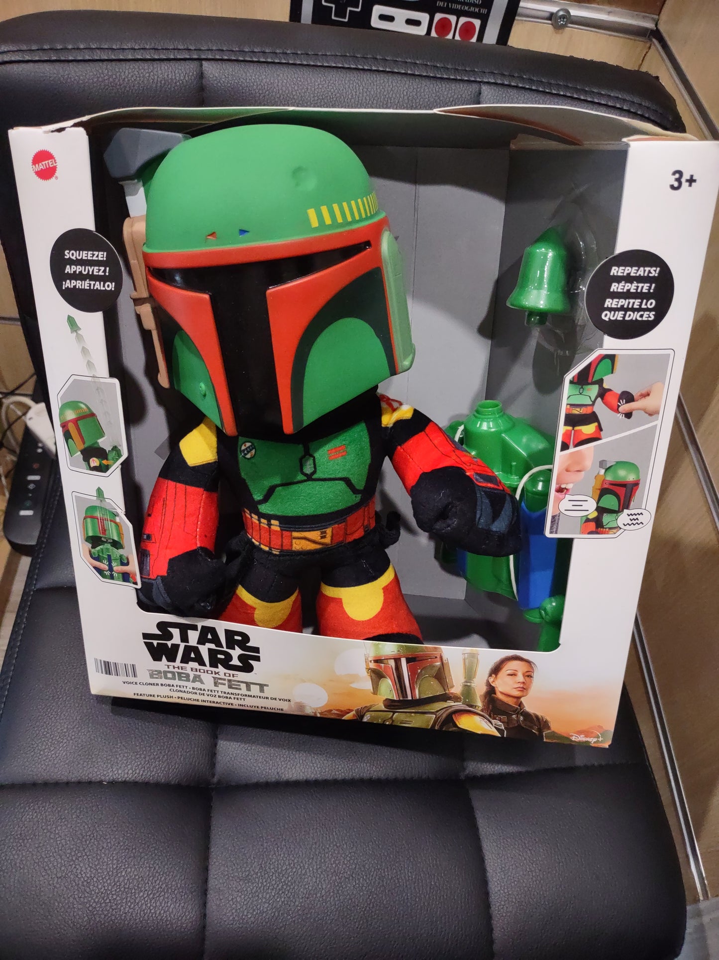 Mattel figure star wars the book of Boba fett peluche interattivo ripetitore di voce
