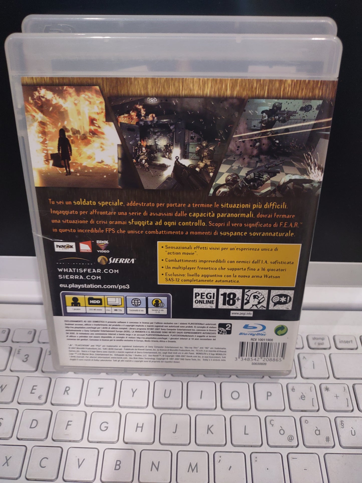 Gioco PS3 PlayStation f.e.a.r 1 fear