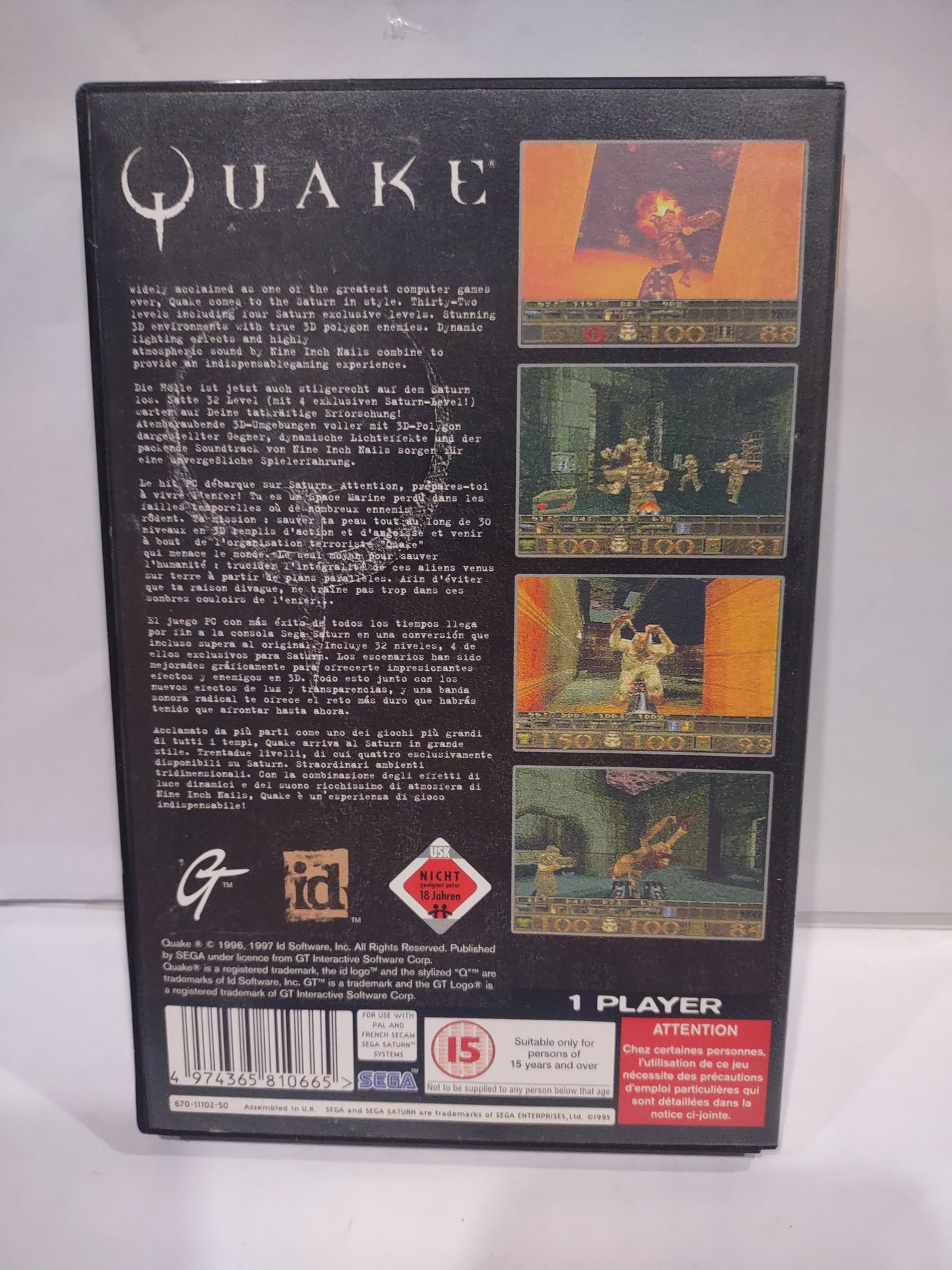 Gioco sega Saturn quake completo