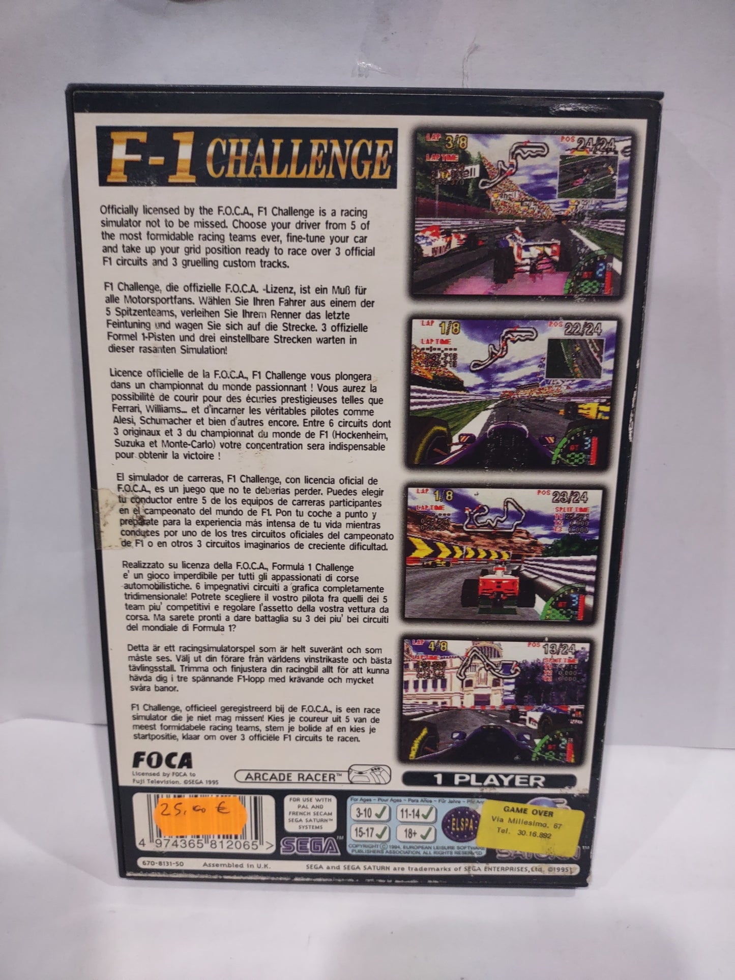 Gioco sega Saturn F1 challenge
