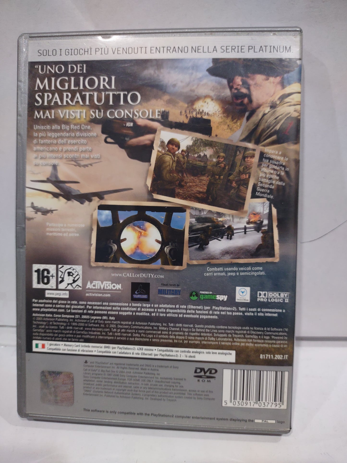 Gioco PlayStation PS2 call of duty 2 big Red one