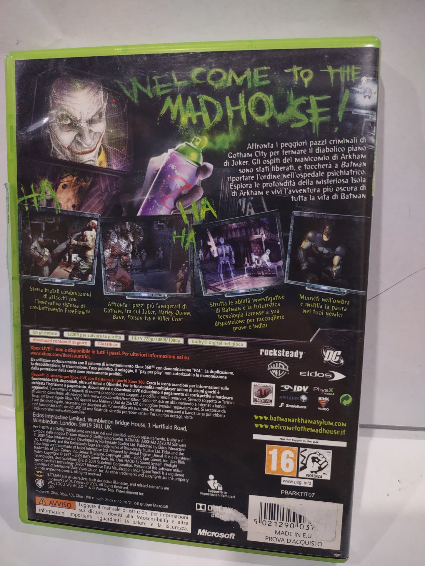 Gioco Xbox 360 Batman Arkham asylum