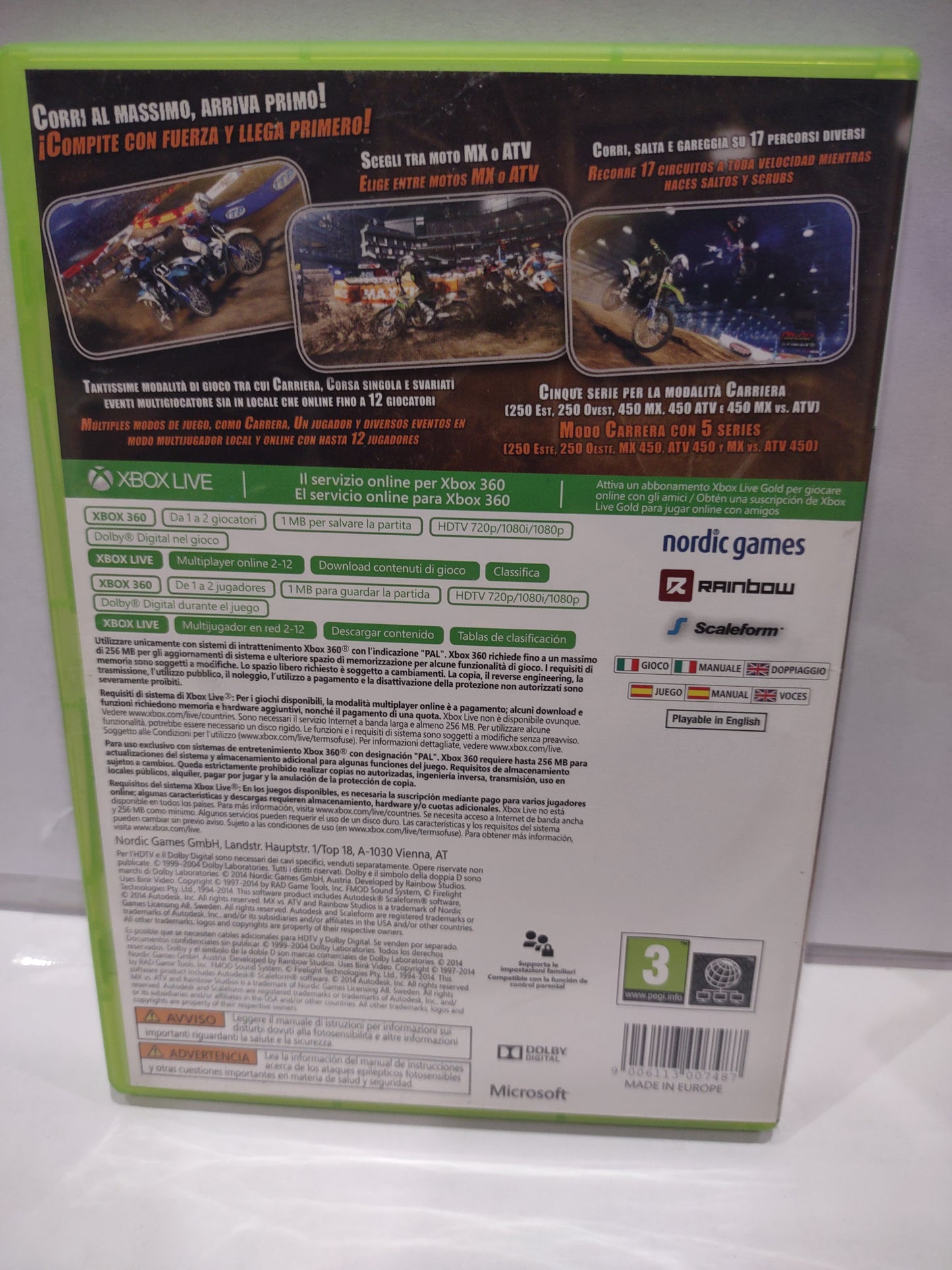 Gioco Xbox 360 mx vs ATV supercross
