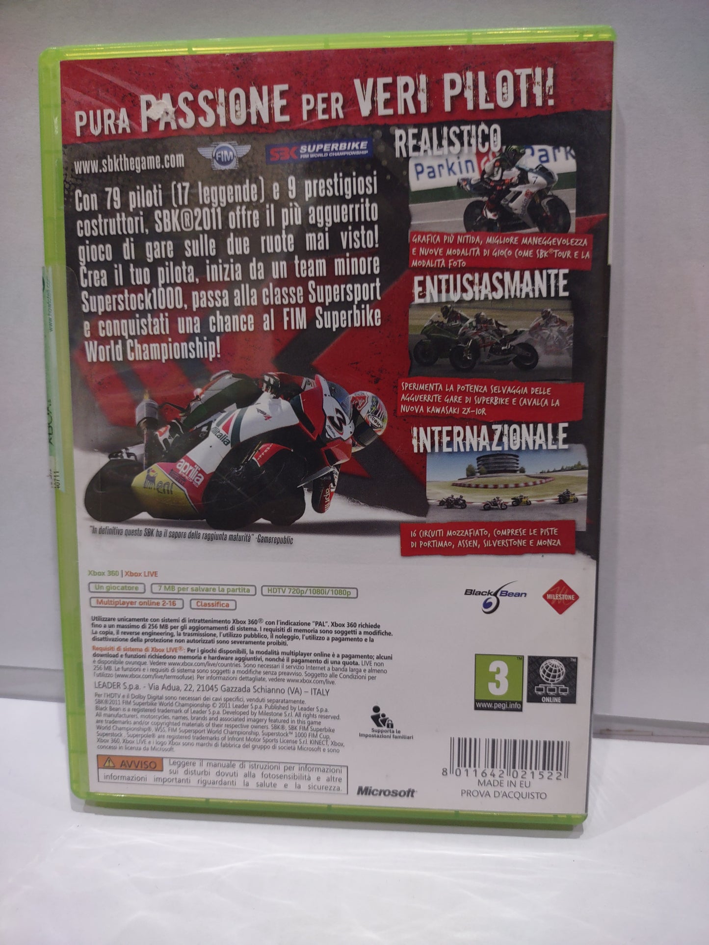 Il gioco Xbox 360 SBK 2011 superbike moto