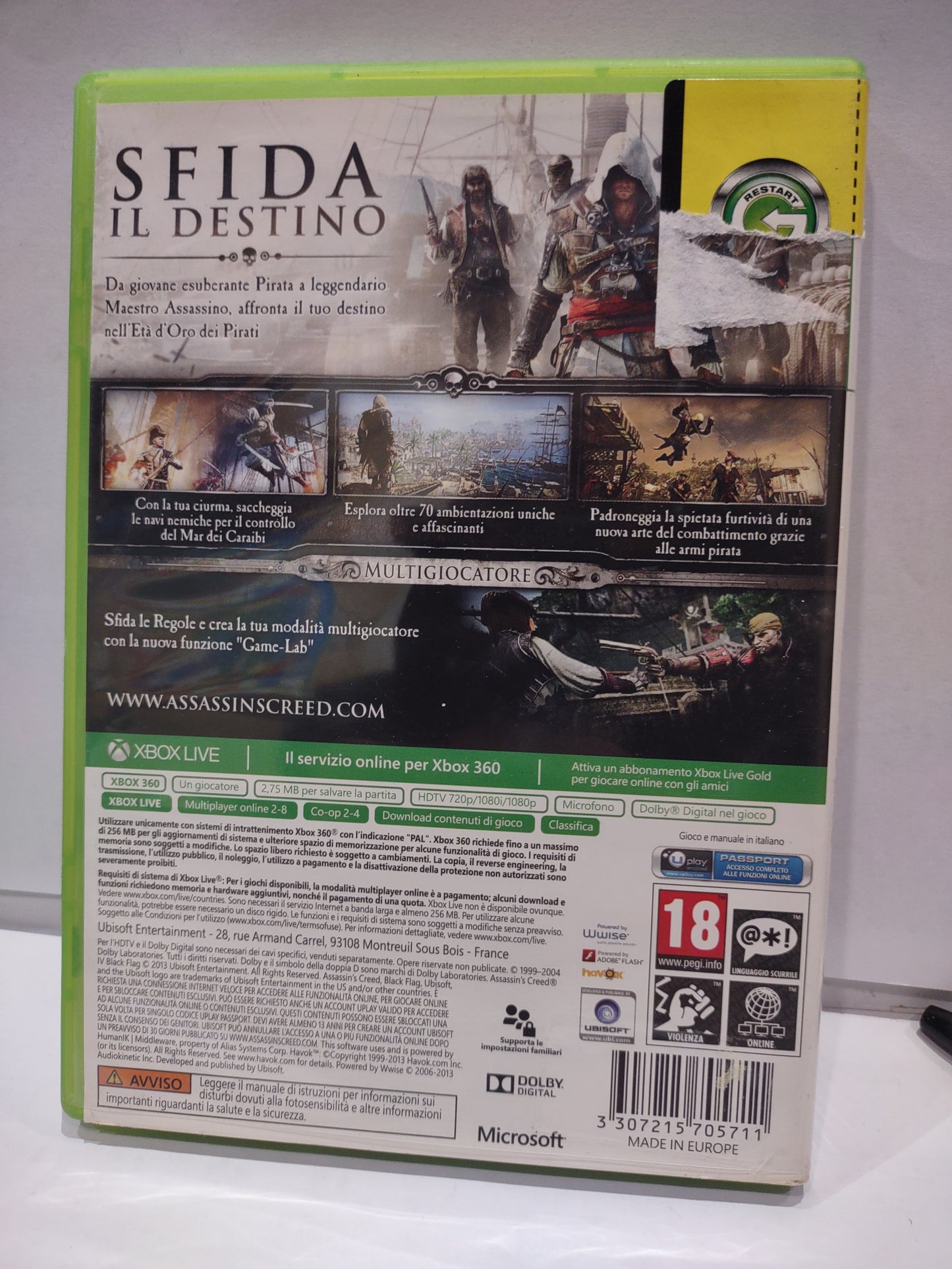 Gioco Xbox 360 Assassin's Creed Black flag IV