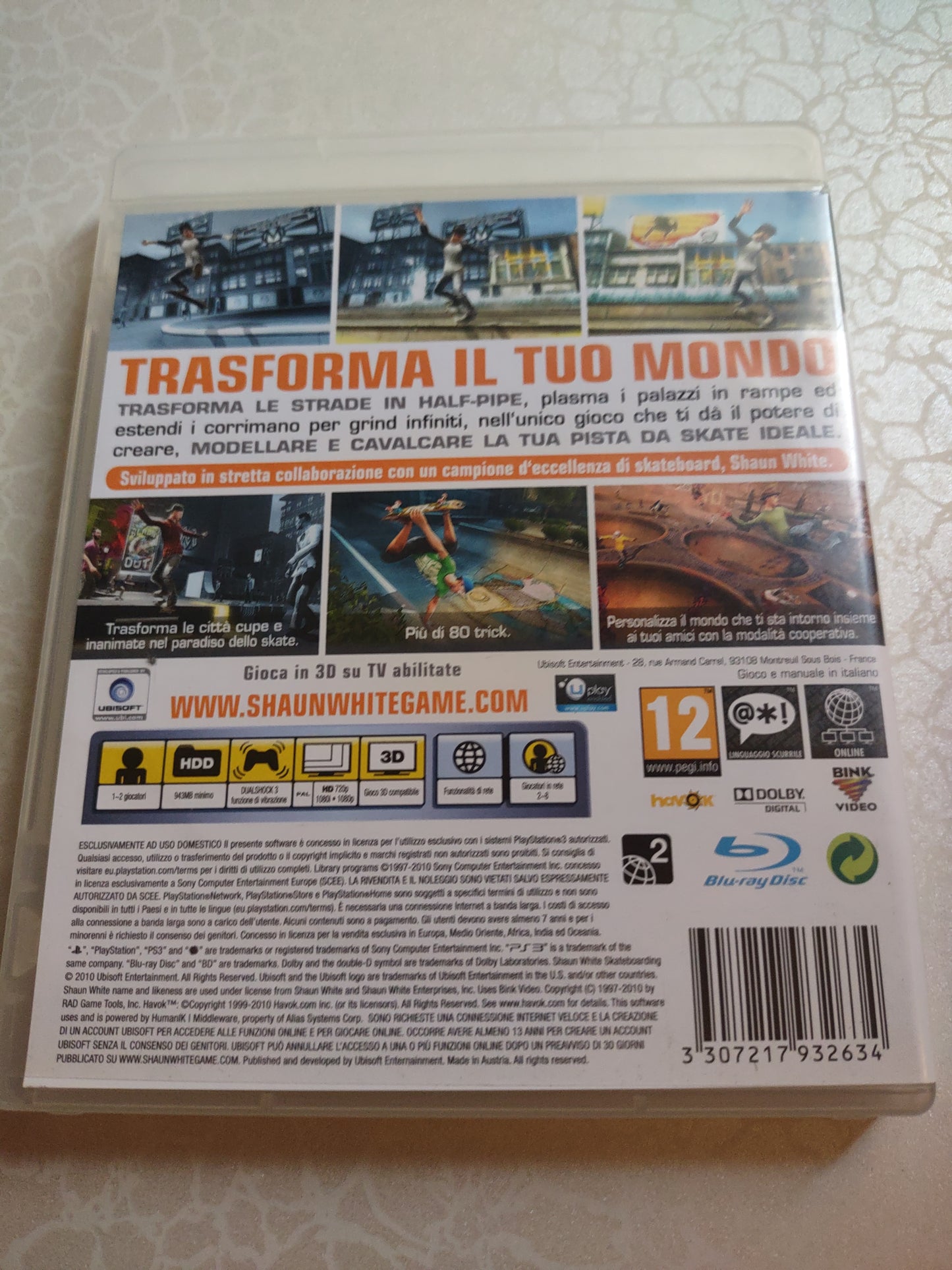 Gioco PlayStation ps3 Shaun White skateboarding