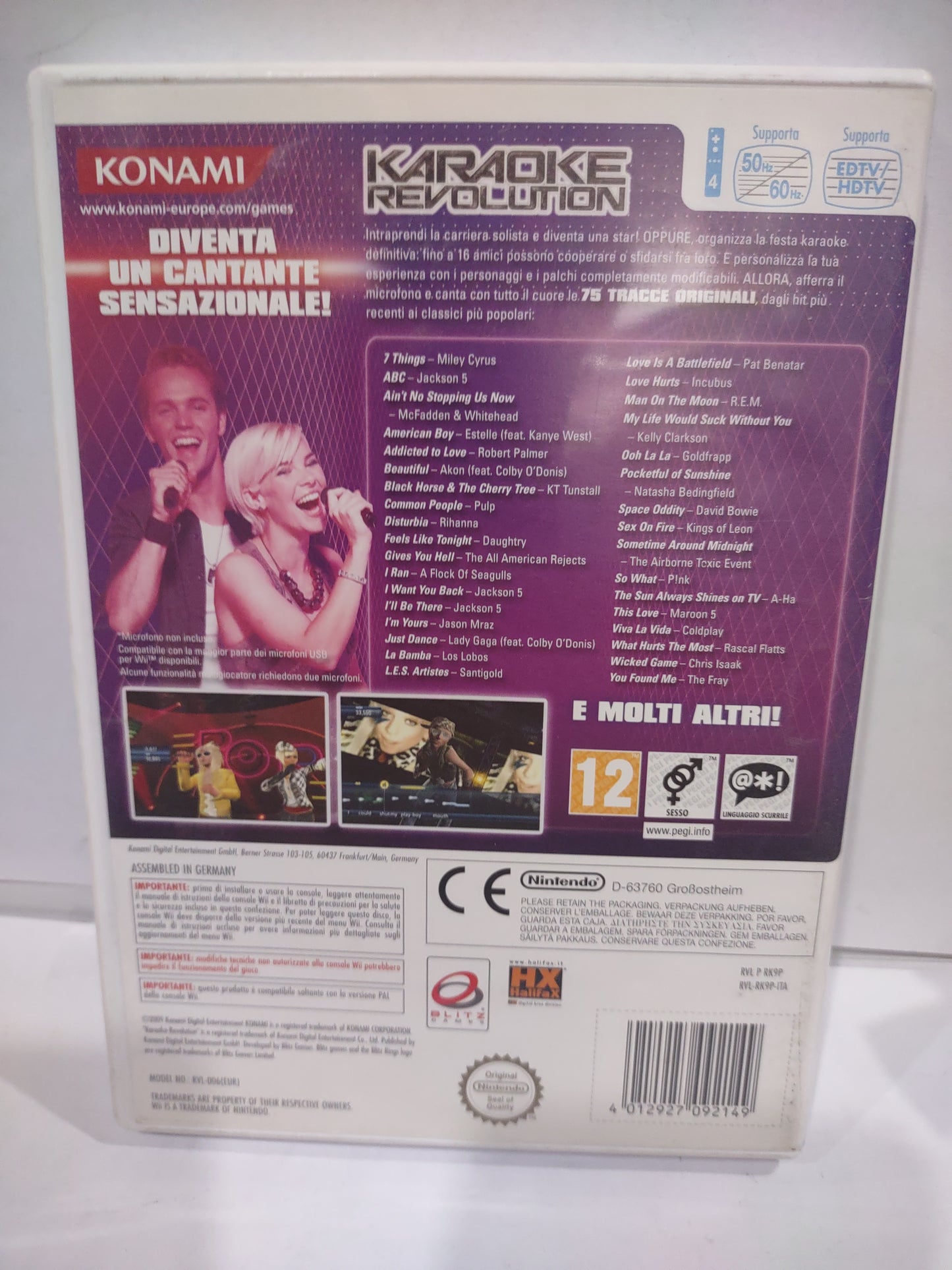 Gioco Nintendo Wii karaoke Revolution ita