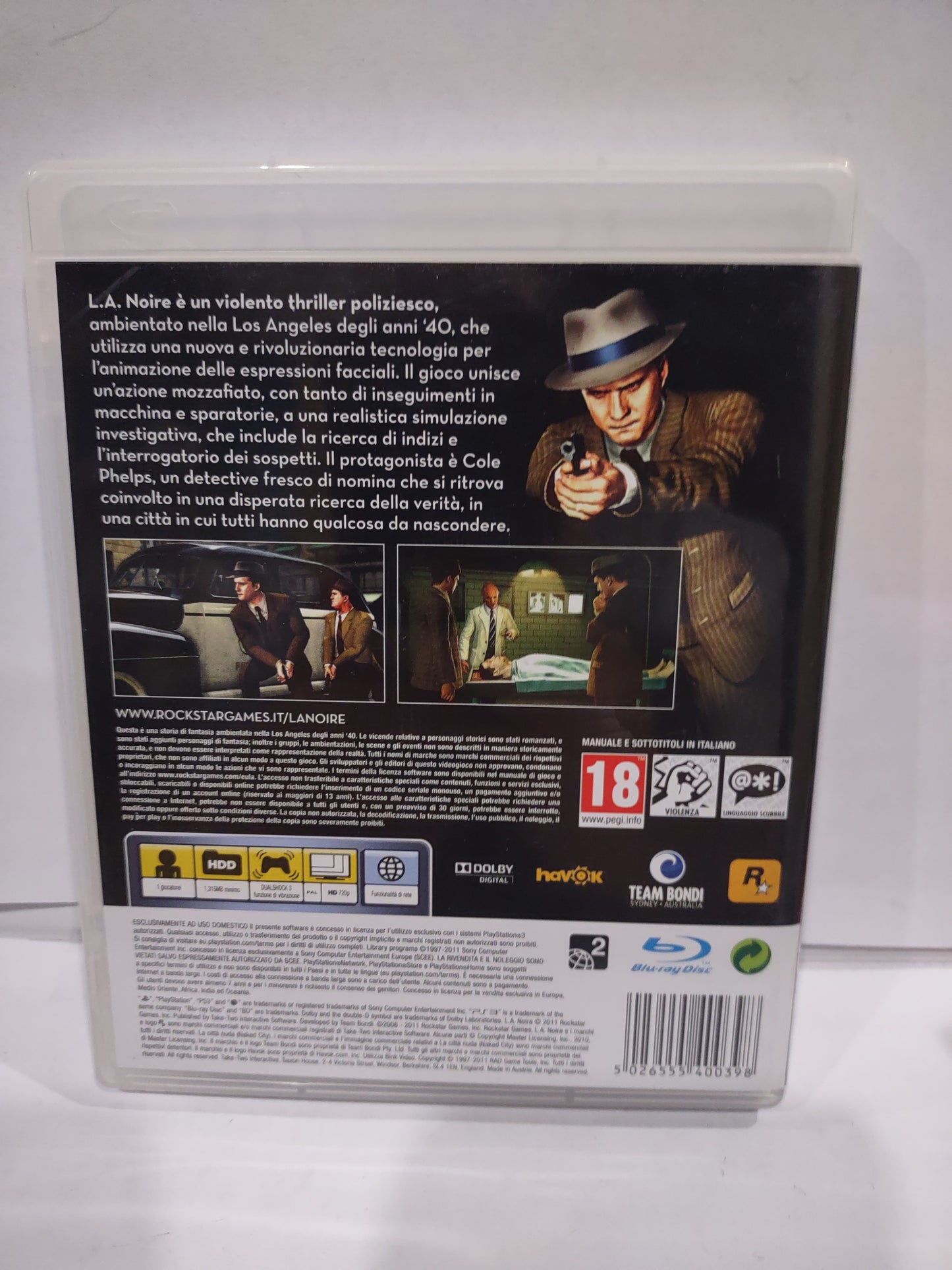 Gioco PlayStation ps3 L.A. Noire ita