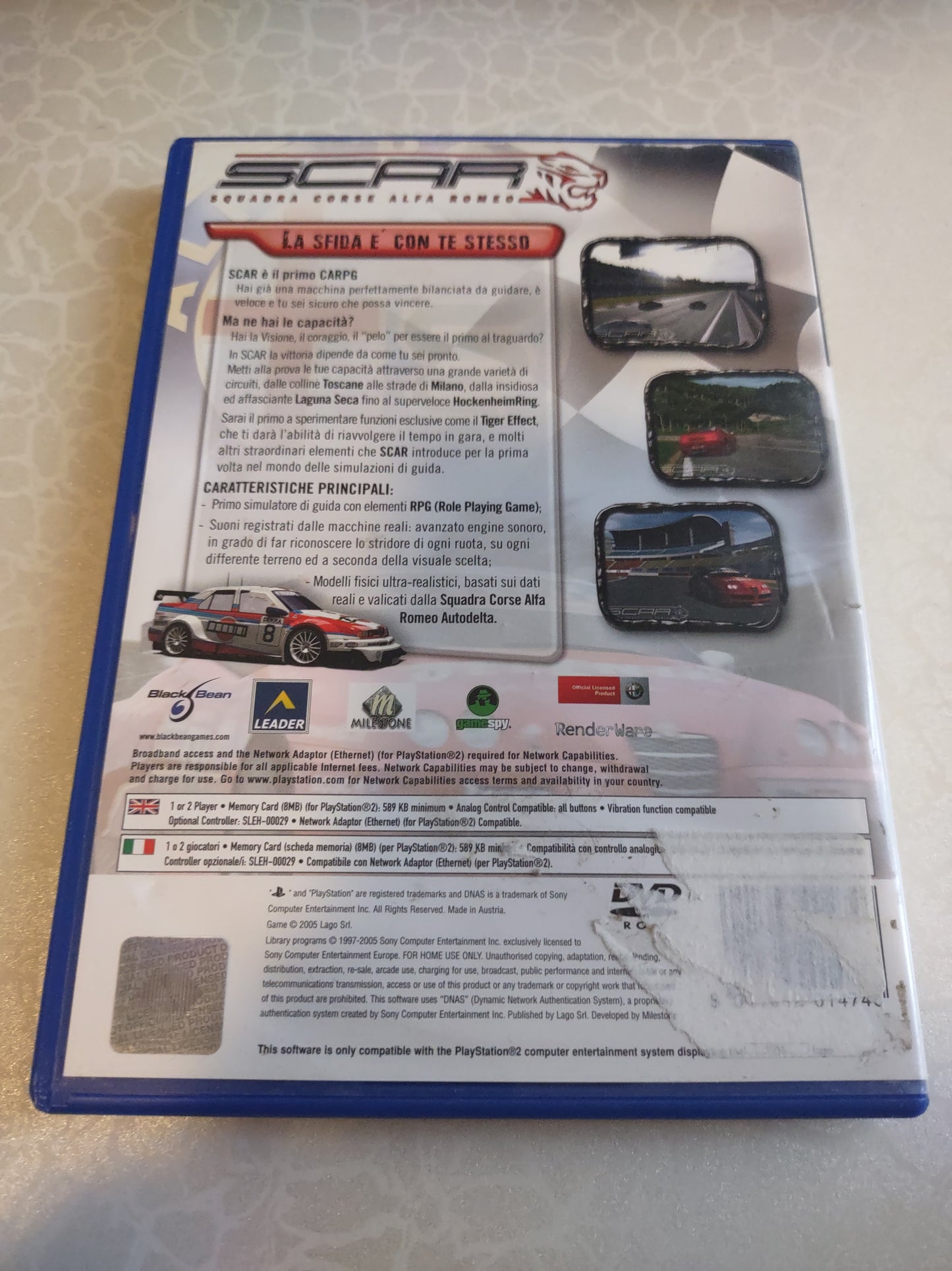 Gioco PlayStation PS2 squadra Corse alfa romeo