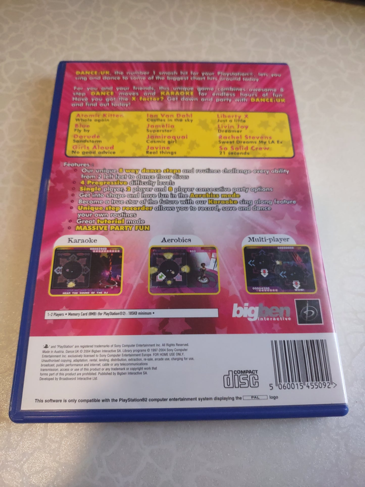 Gioco PlayStation PS2 dance UK extra trax