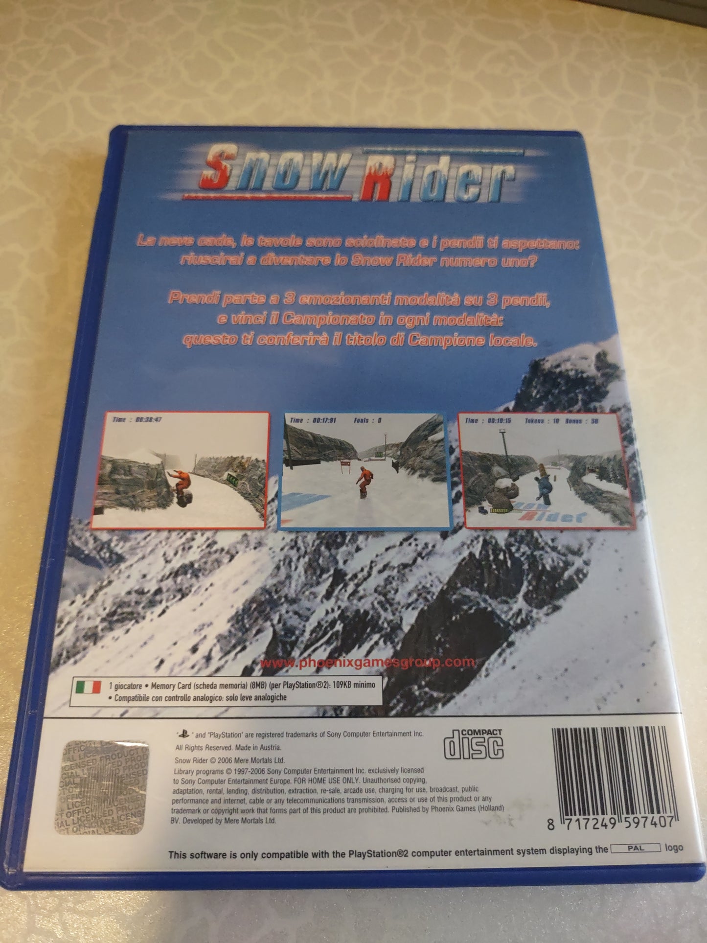 Gioco PlayStation PS2 snow rider PAL