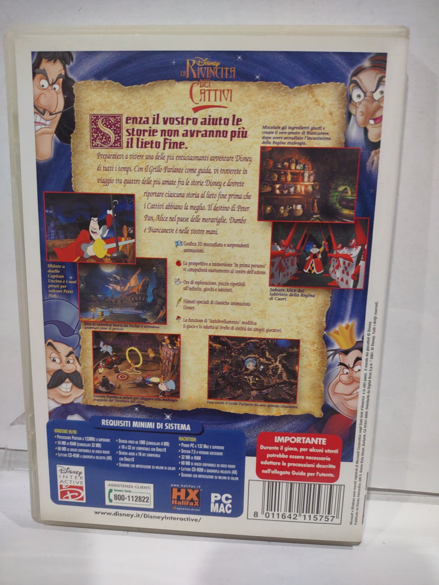 Gioco pc computer Disney classici 9 Action game la rivincita dei cattivi