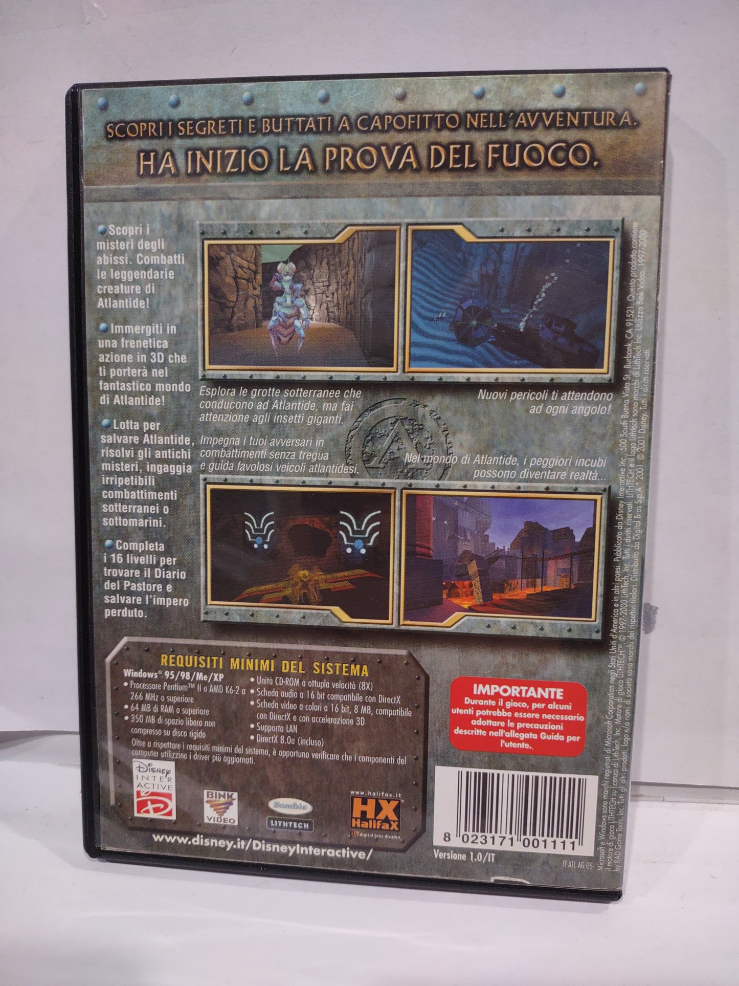 Gioco pc computer Disney Atlantis l'impero perduto la prova del fuoco