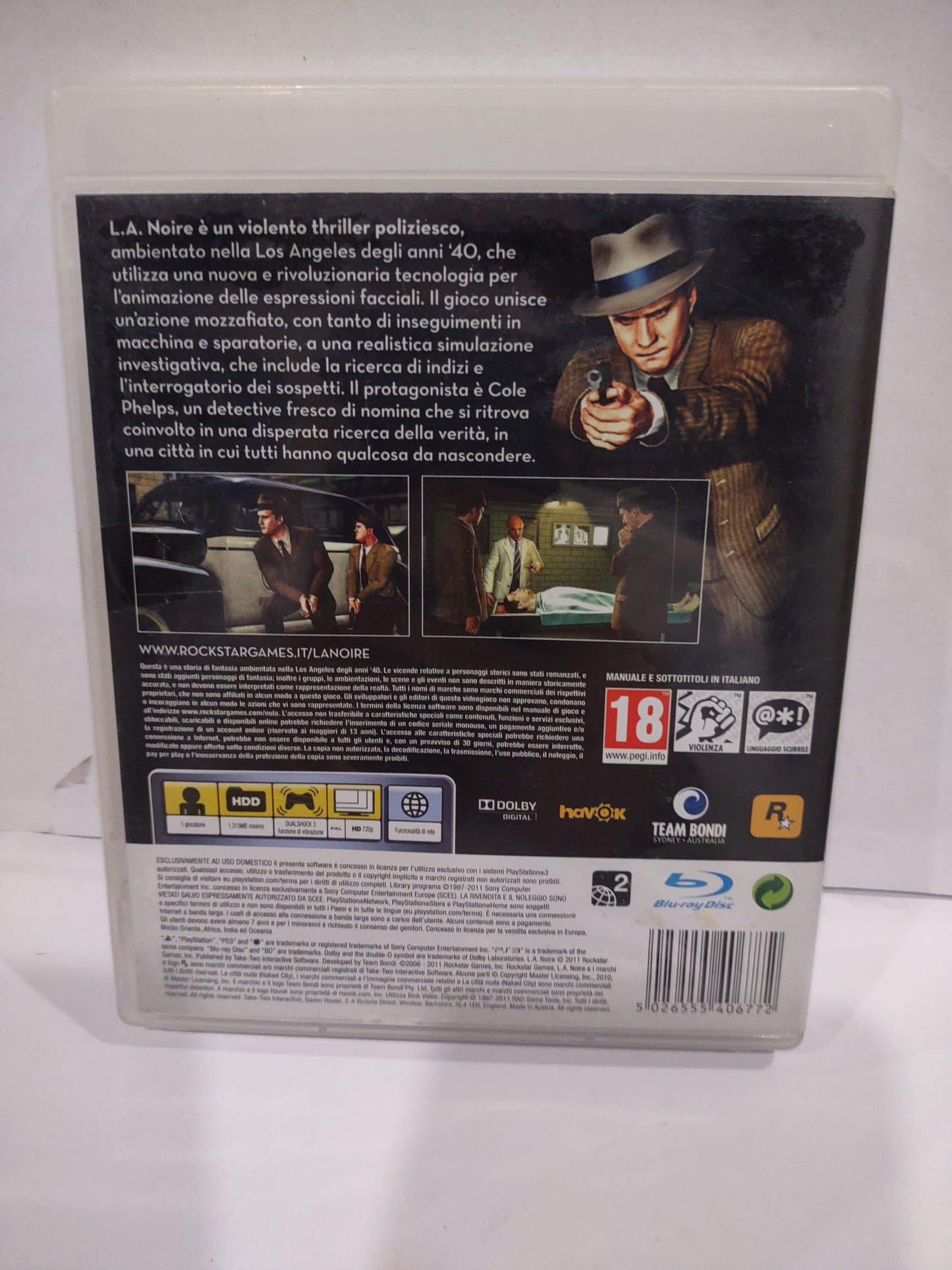 Gioco PlayStation ps3 L.A.Noire ita