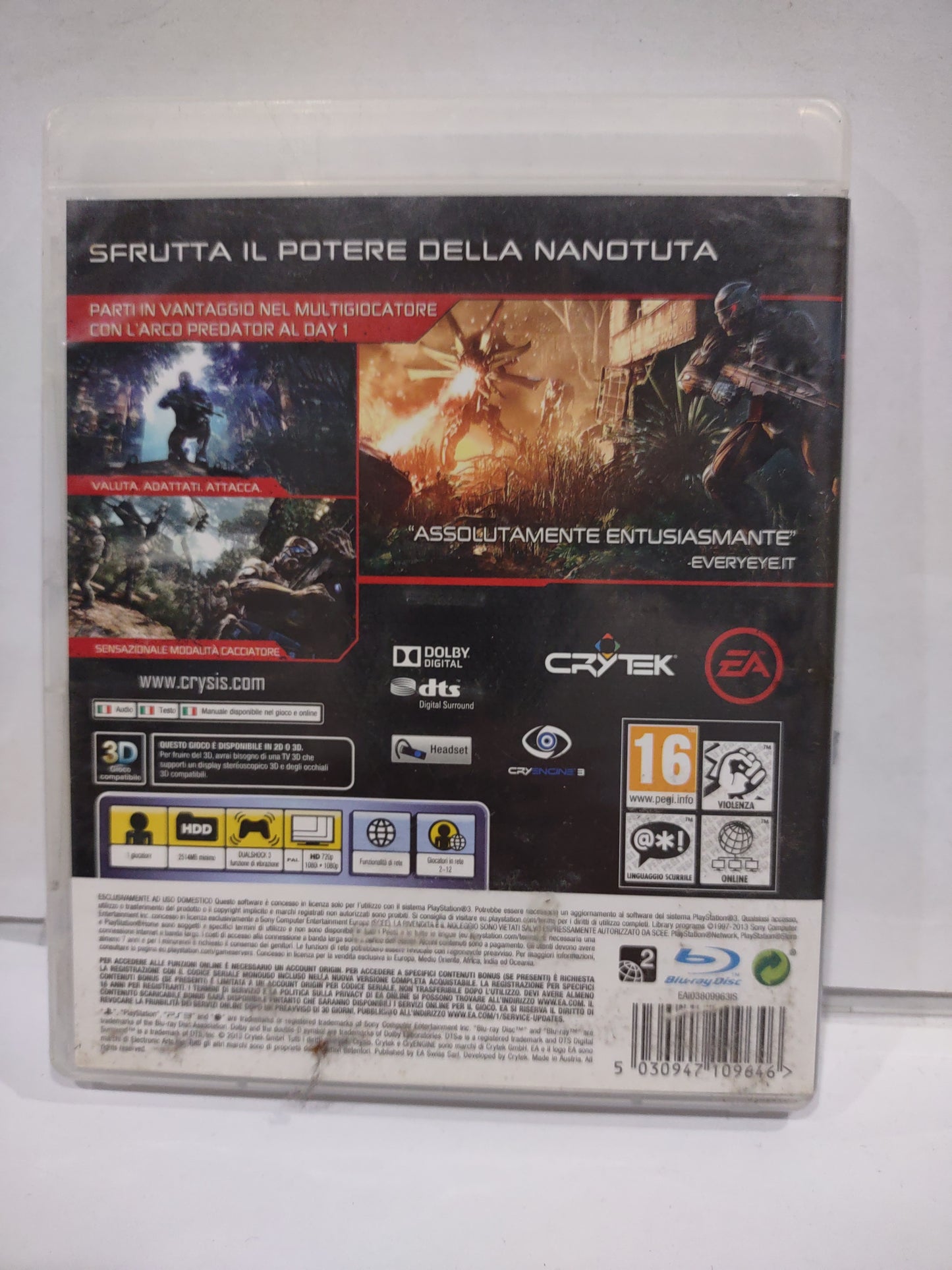 Gioco PlayStation PS3 crysis 3 Hunter edition