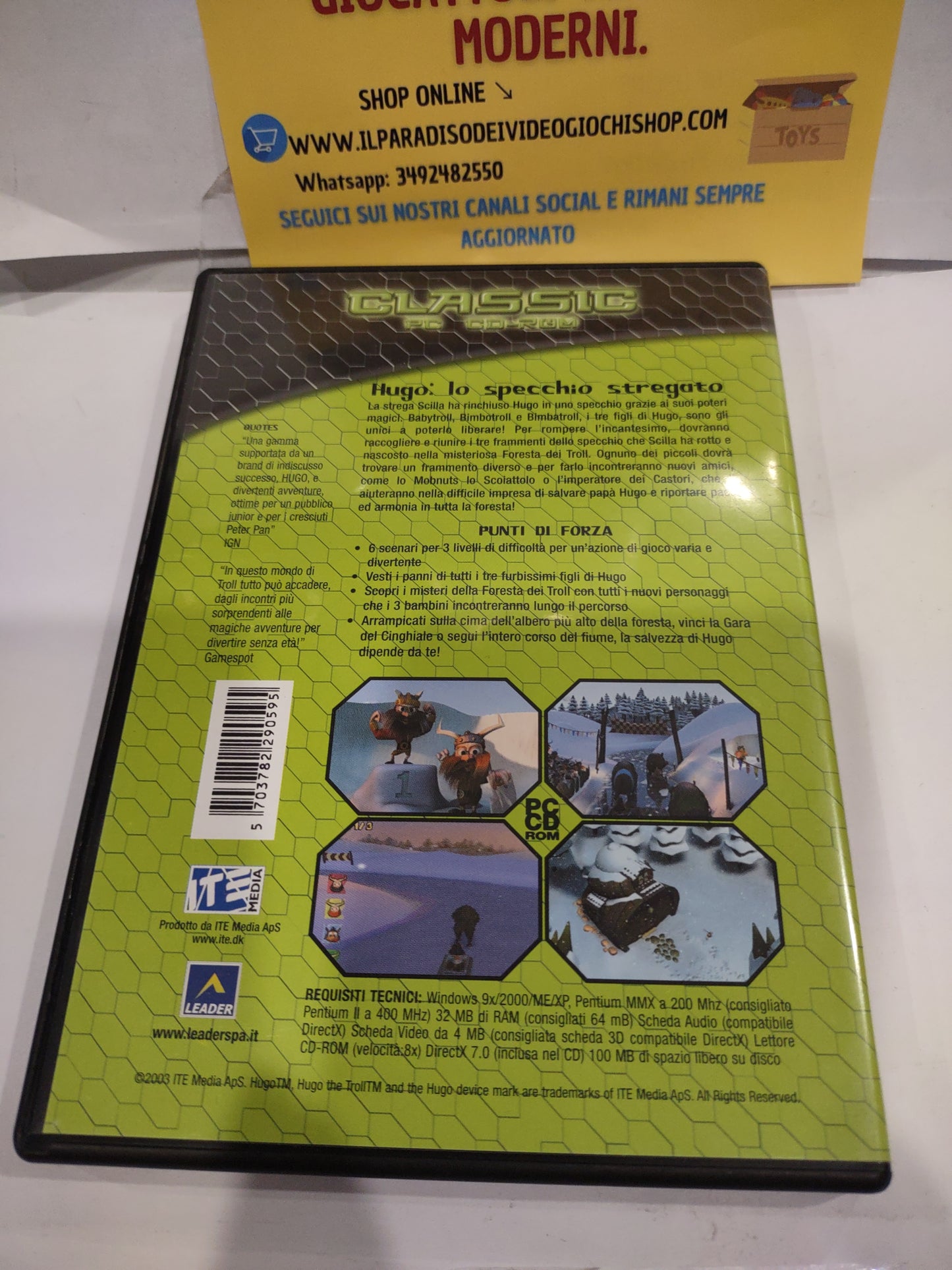 Gioco computer pc CD-Rom hugo lo specchio stregato
