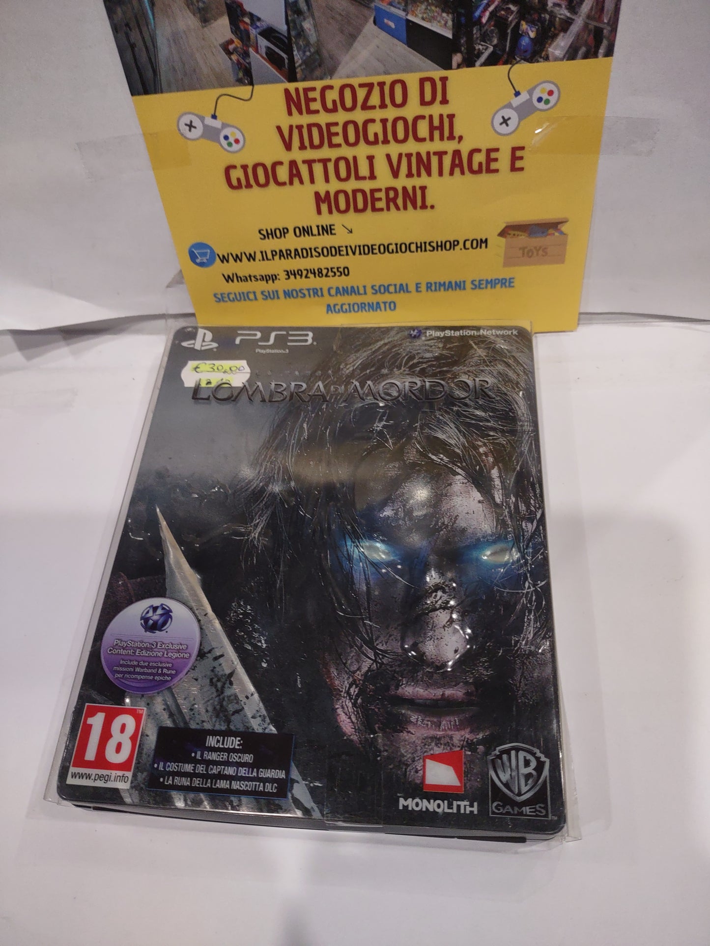 Gioco PlayStation ps3 steelbook l'ombra di Mordor