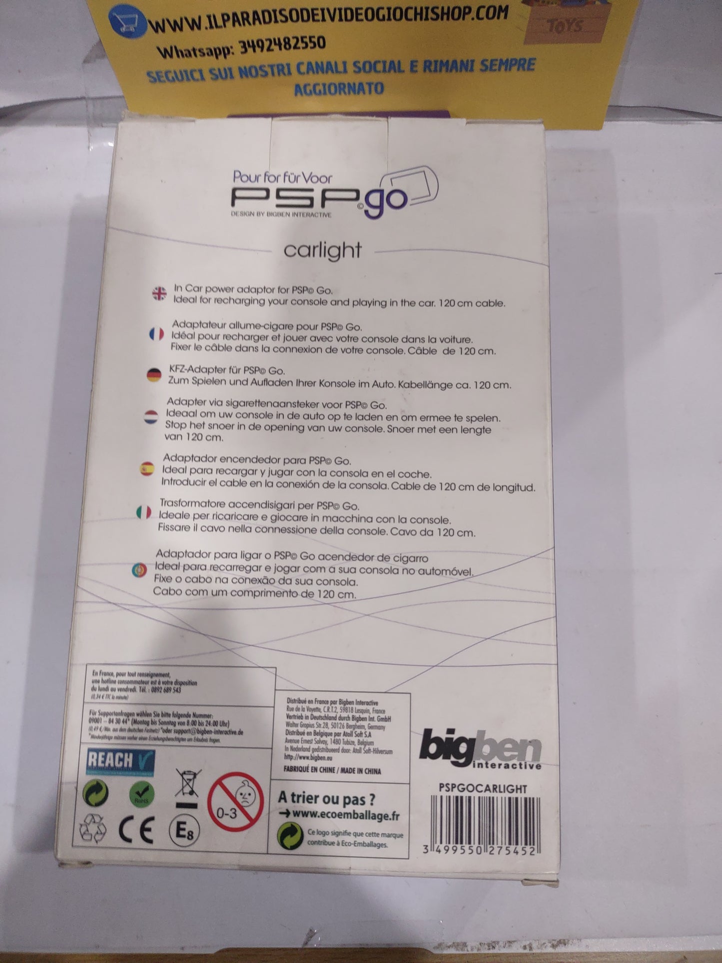 Caricatore trasformatore PlayStation PSP go da auto accendisigari