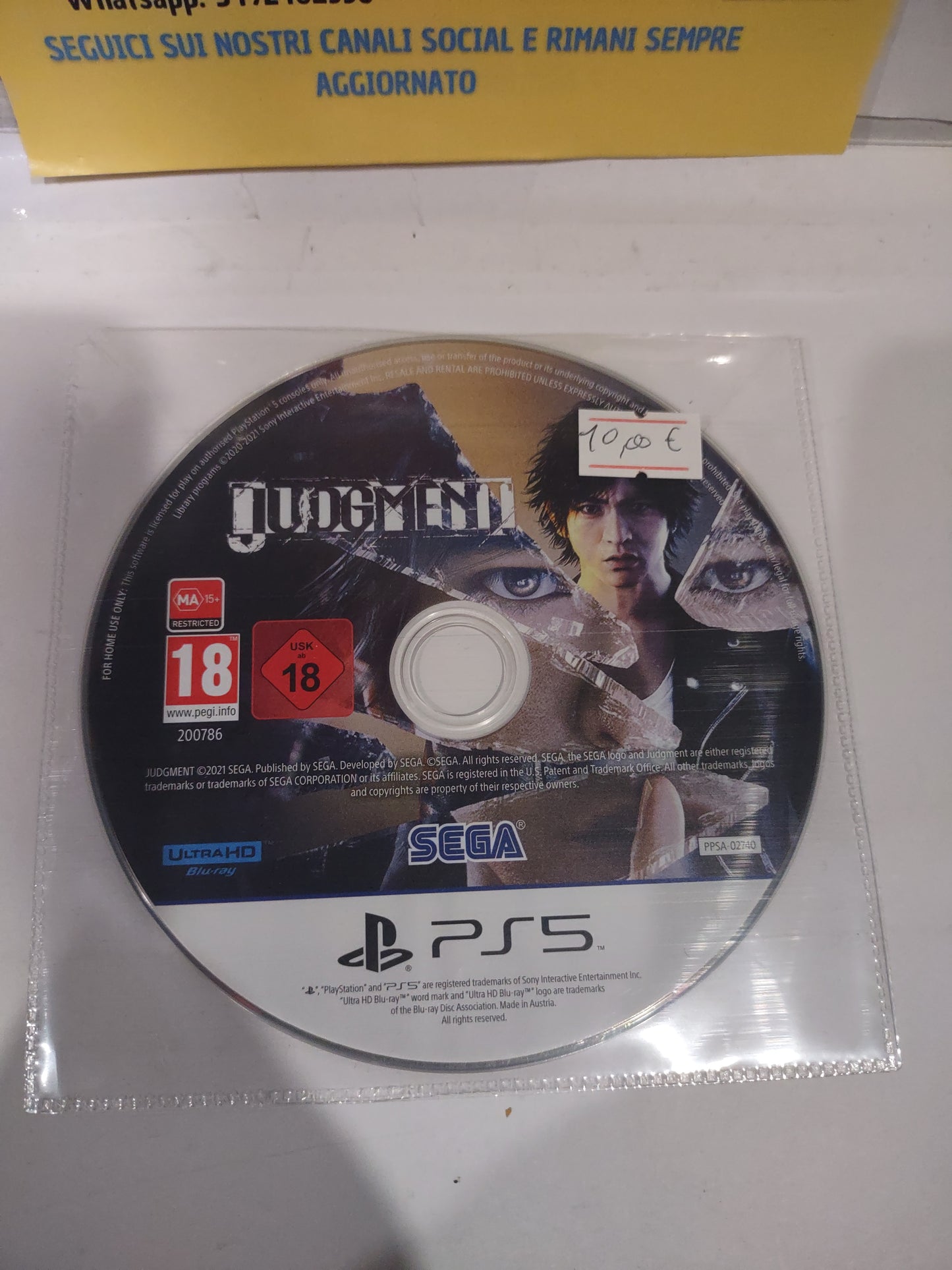 Gioco PlayStation ps5 su disco judgement