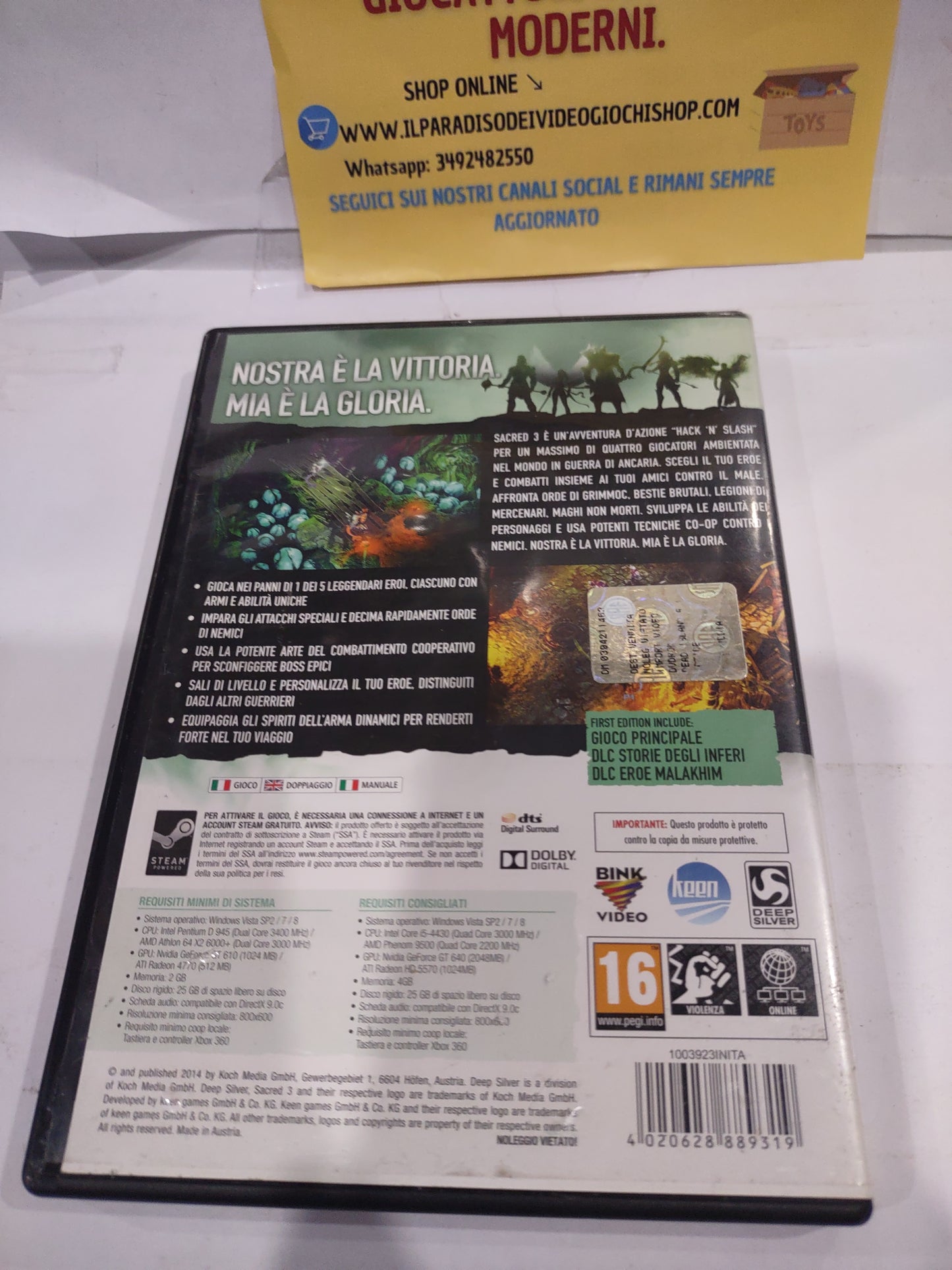 Gioco pc computer sacred First edition