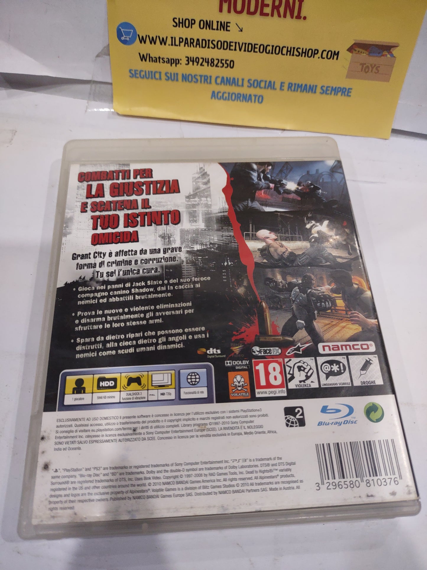 Gioco PlayStation ps3 dead to rights retribution PAL