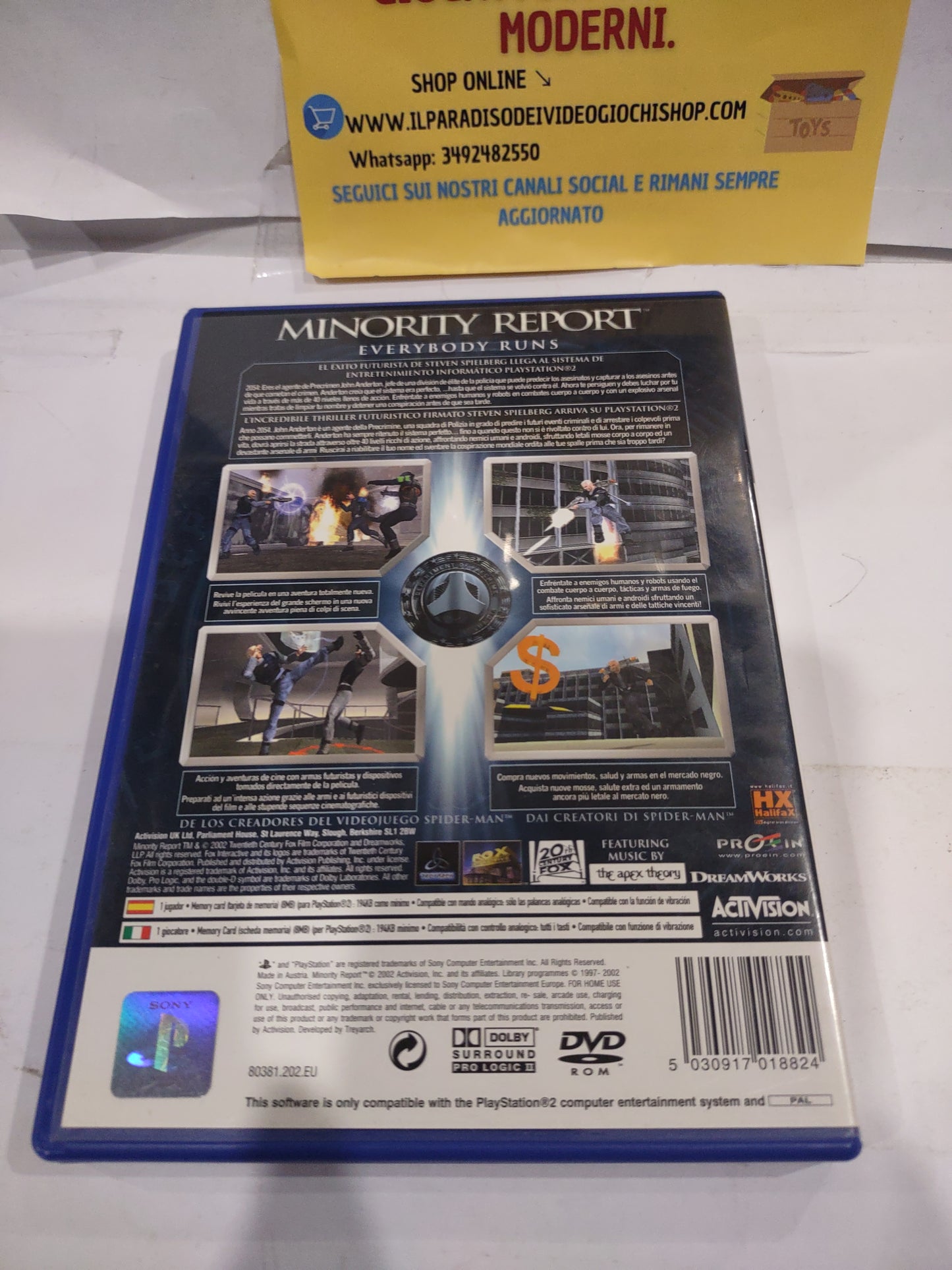 Gioco PlayStation PS2 minority report everybody runs