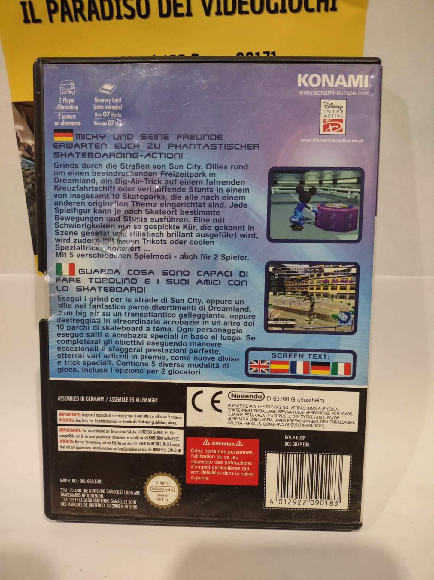Gioco Nintendo GameCube Disney sports skateboarding Mickey mouse PAL