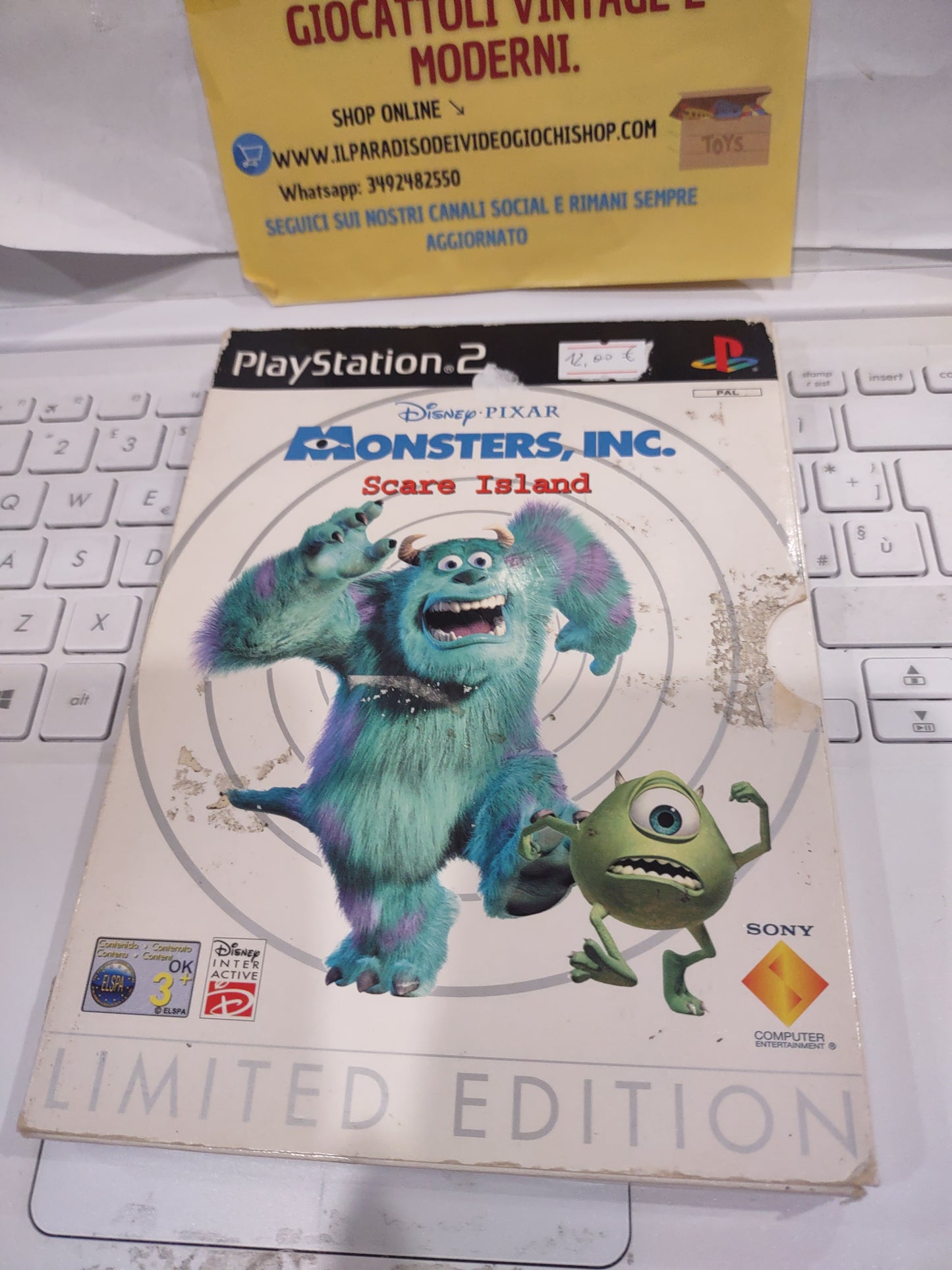 Gioco PlayStation PS2 Disney Pixar Monsters scarpe Island Limited edition