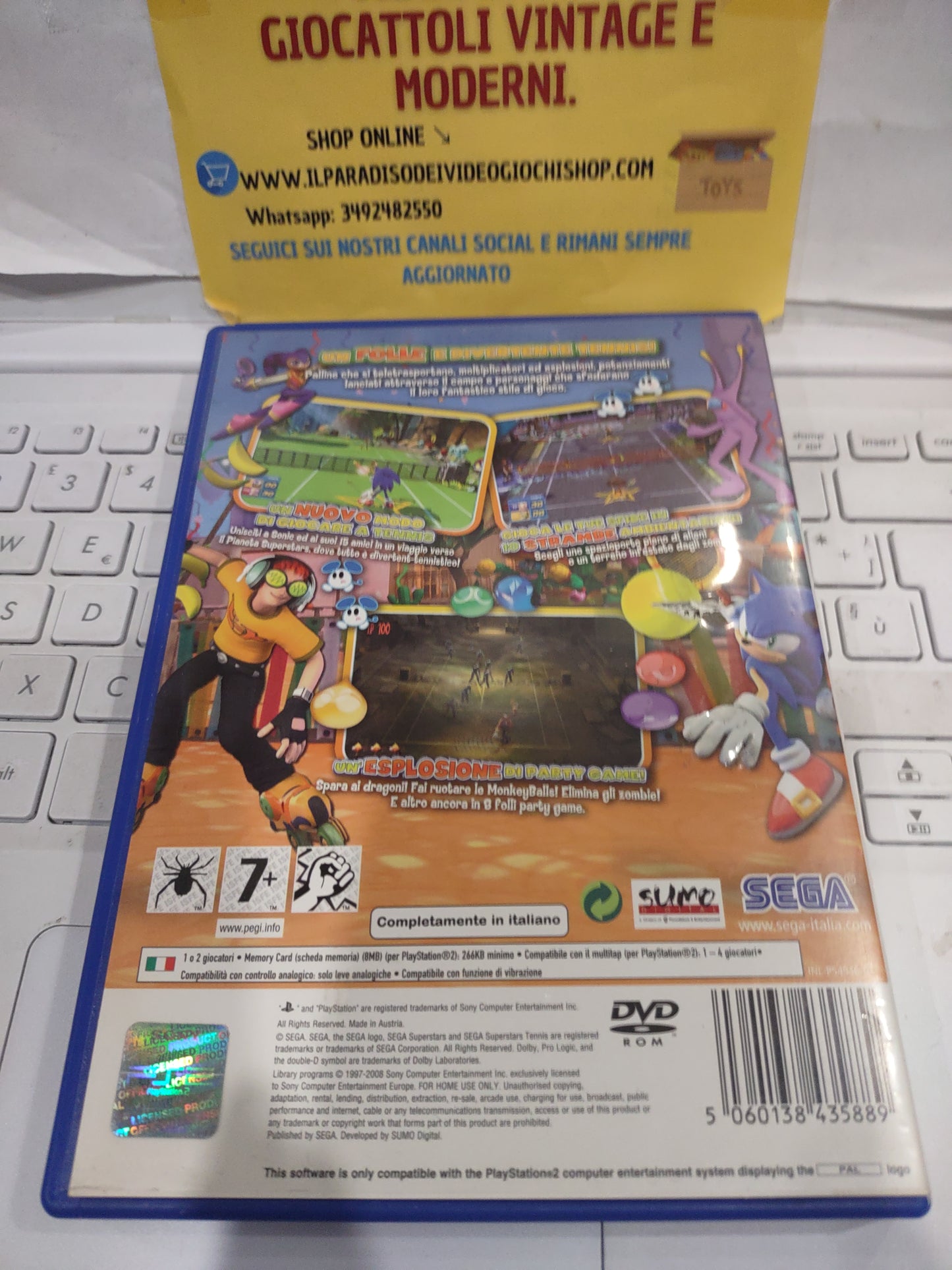 Gioco PlayStation PS2 sega superstars tennis Sonic