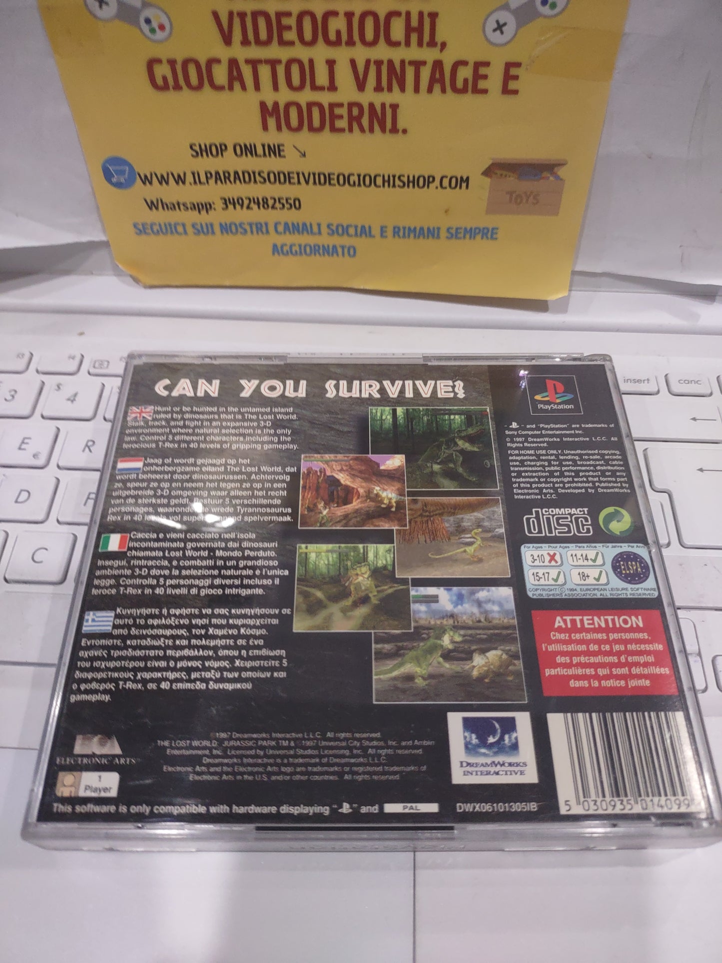 Gioco PlayStation PS1 Jurassic Park the Lost world il mondo perduto PAL ita