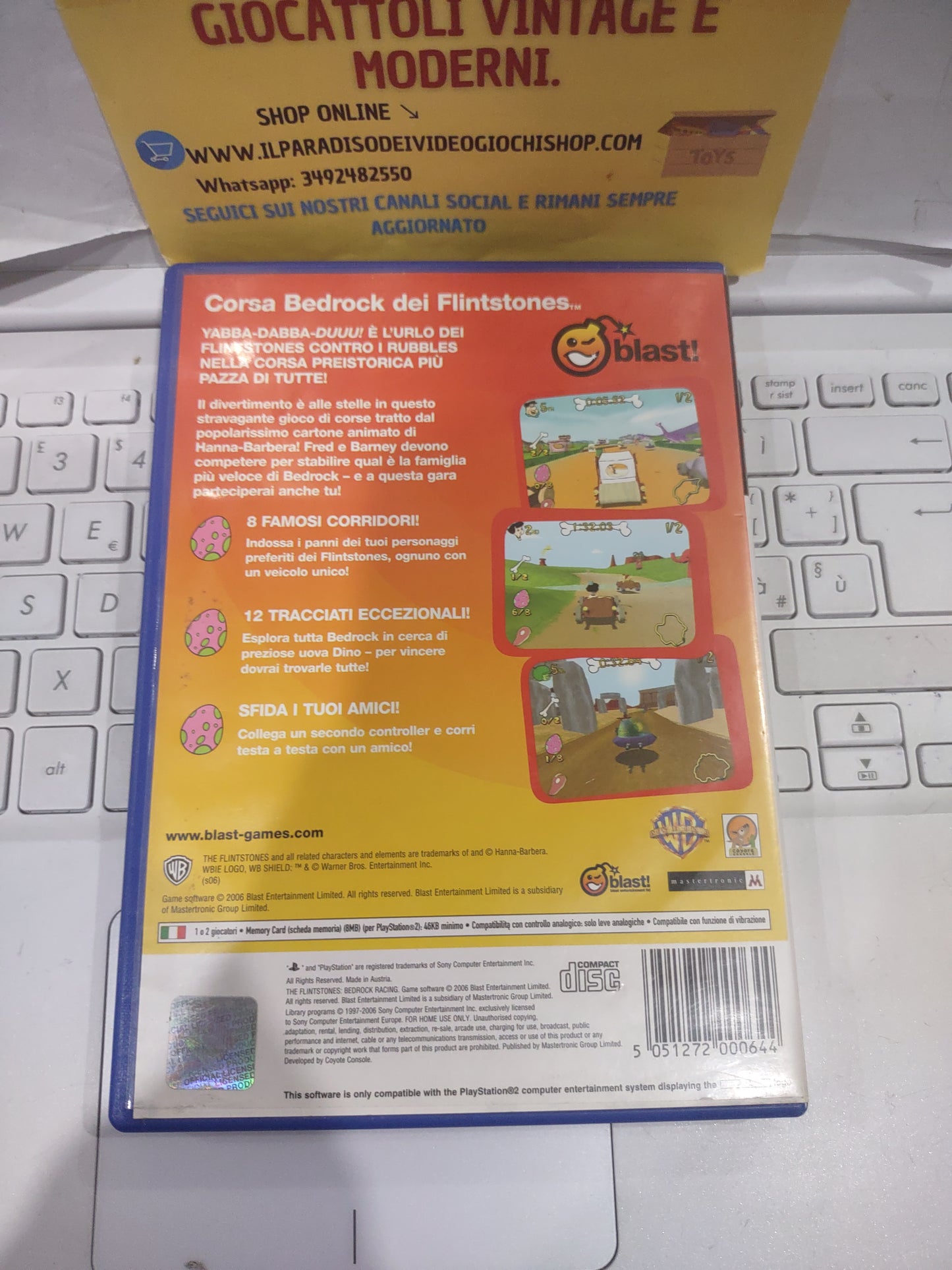 Gioco PlayStation PS2 corsa bedrock Dei flinstones