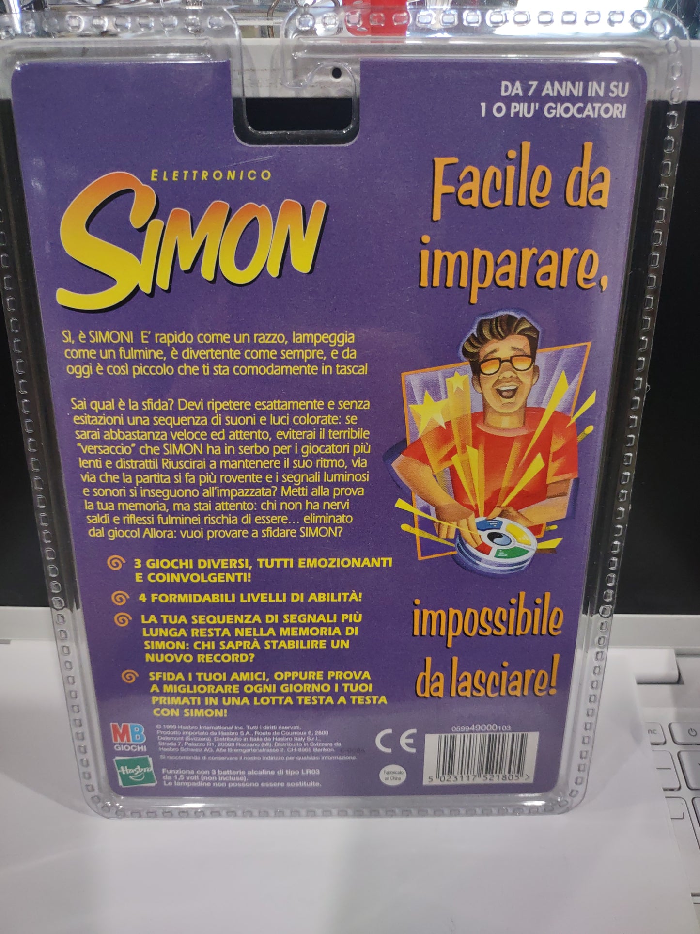Gioco elettronico mb Simon Hasbro portatile 1999