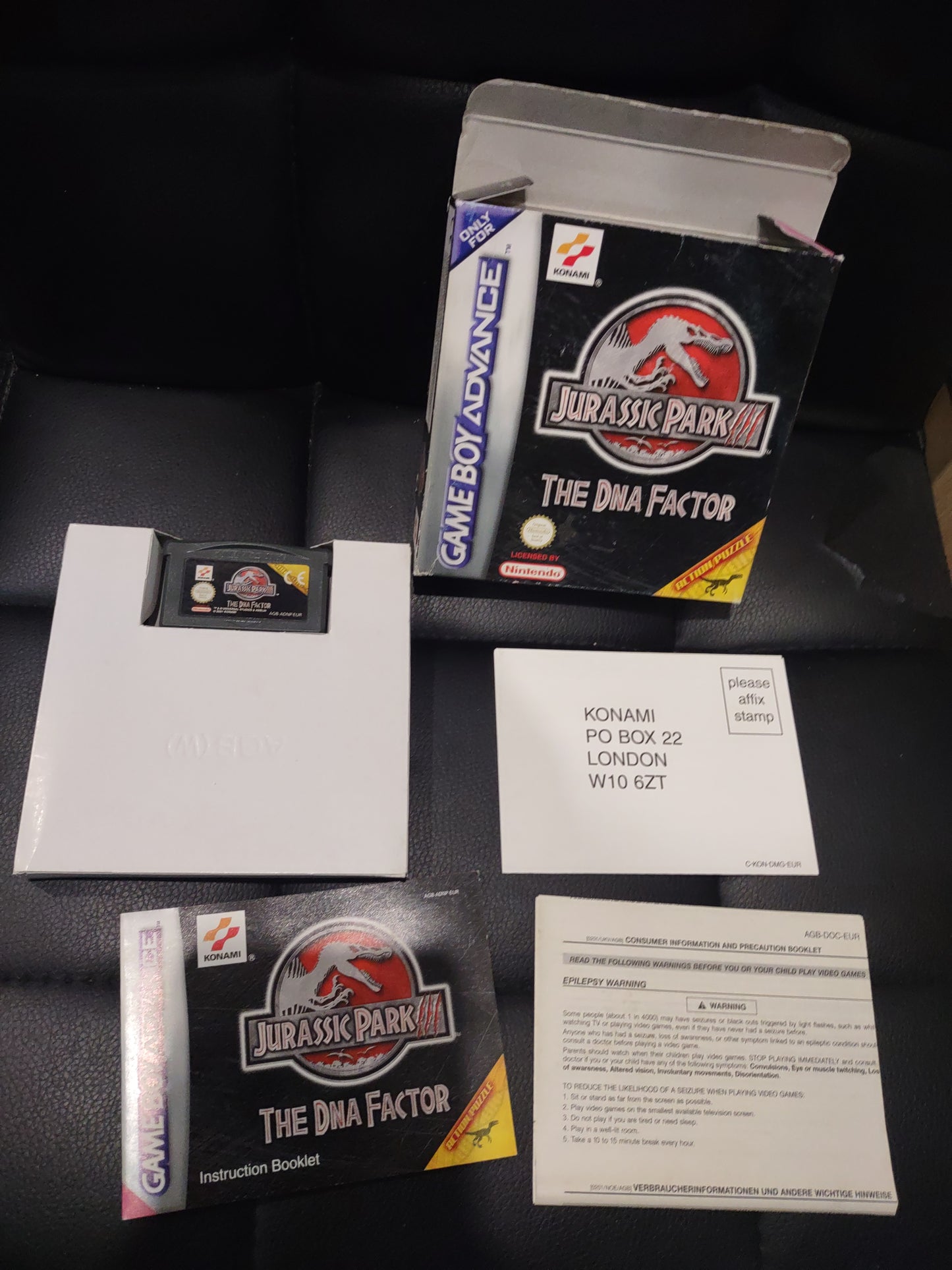 Gioco Nintendo Gameboy Advance konami Jurassic Park 3 the DNA factor