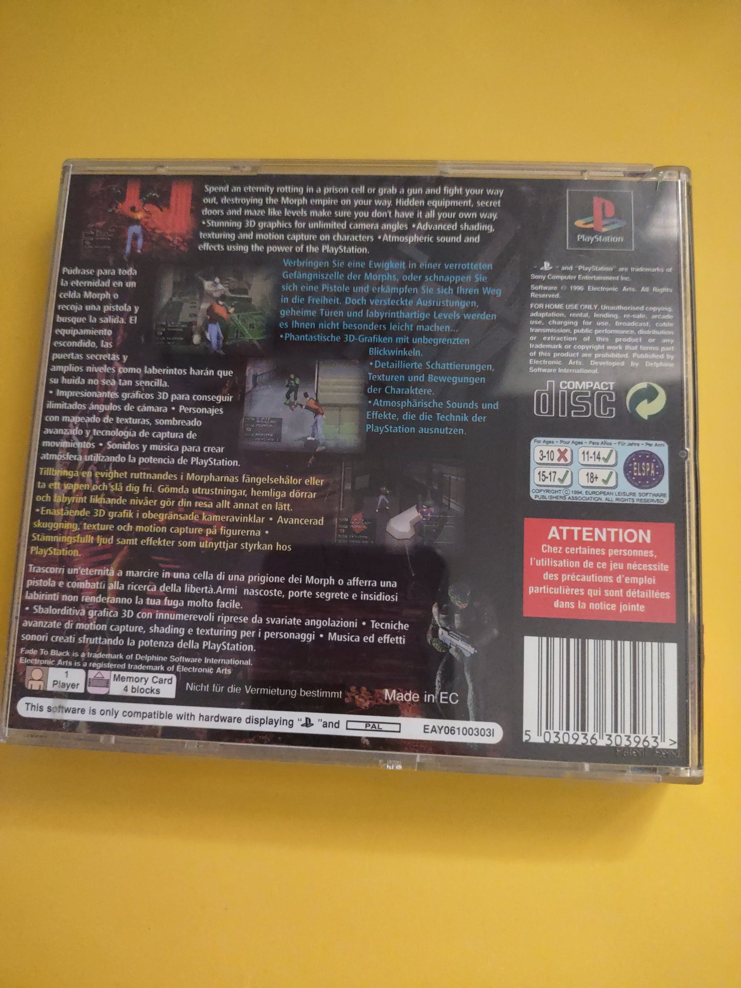 Gioco PlayStation PS1 fade to black