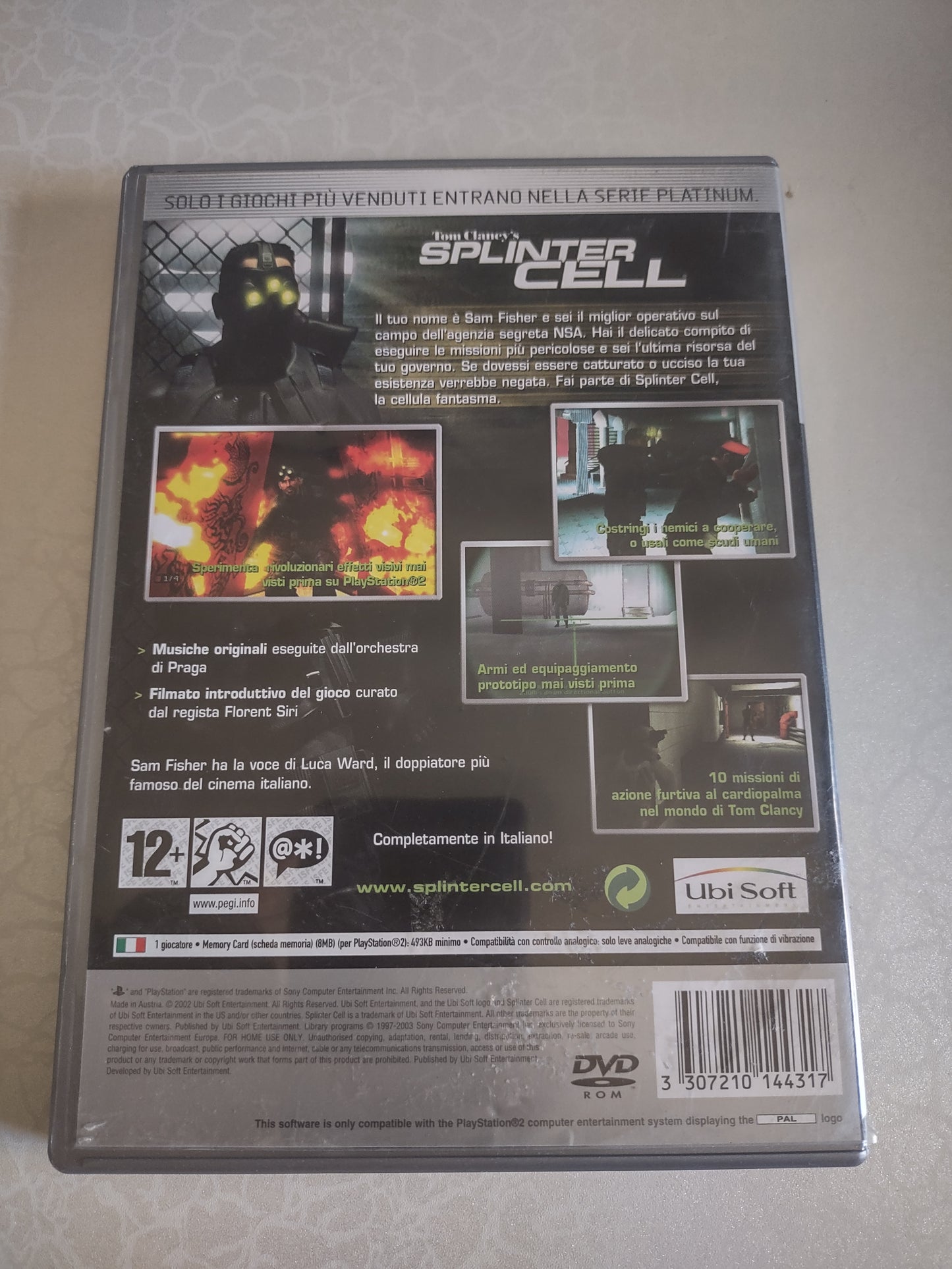 Gioco PlayStation PS2 Tom clancy's Splinter Cell 1 Platinum