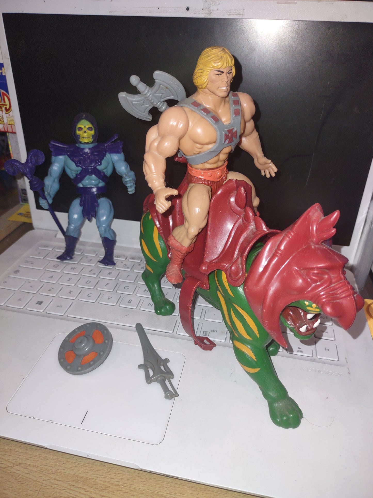 Lotto vintage anni 80 masters of the universe Motu heman skeletor battlecat