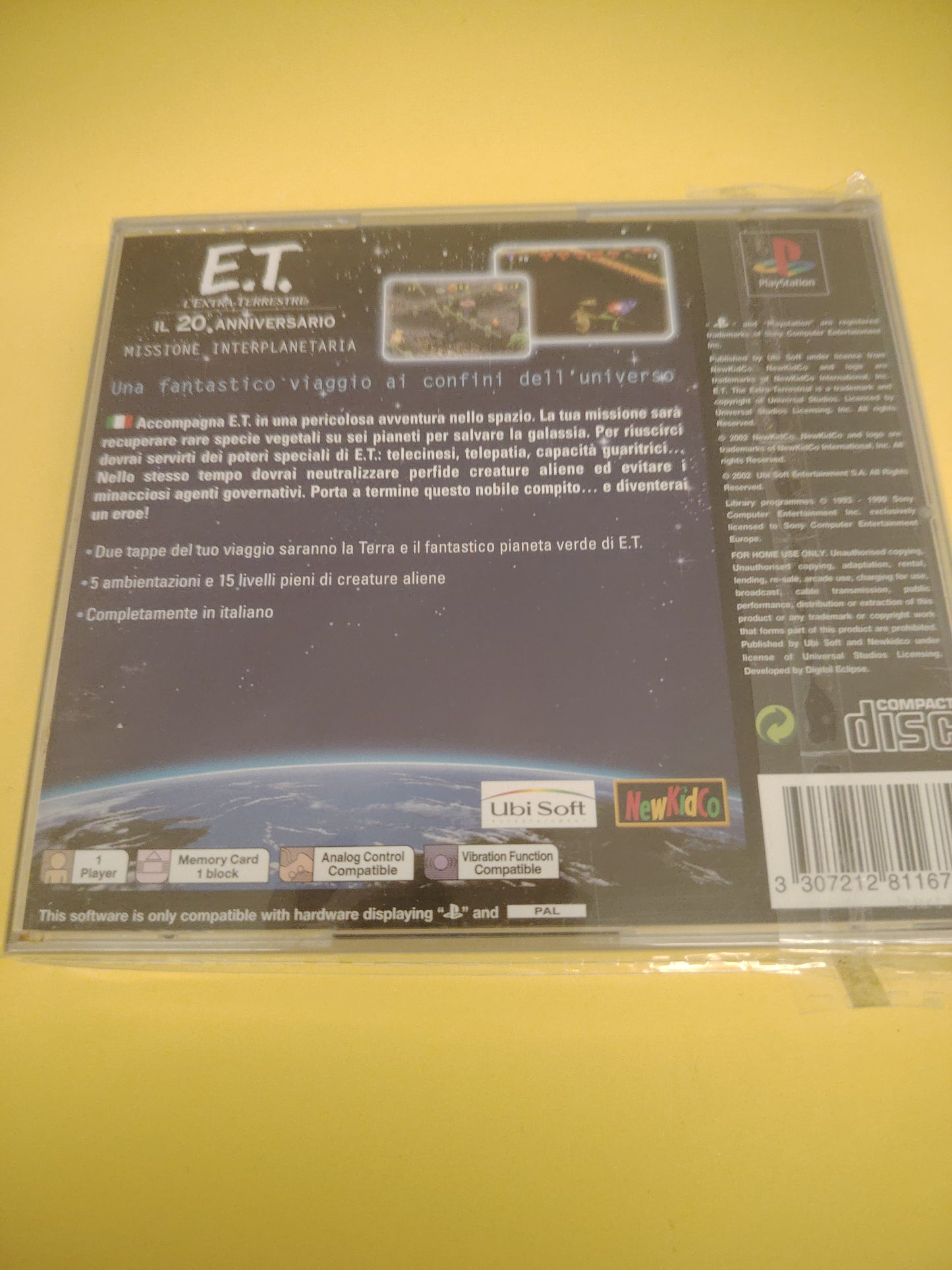 Gioco PlayStation 1 e.t l'extraterrestre missione interplanetaria