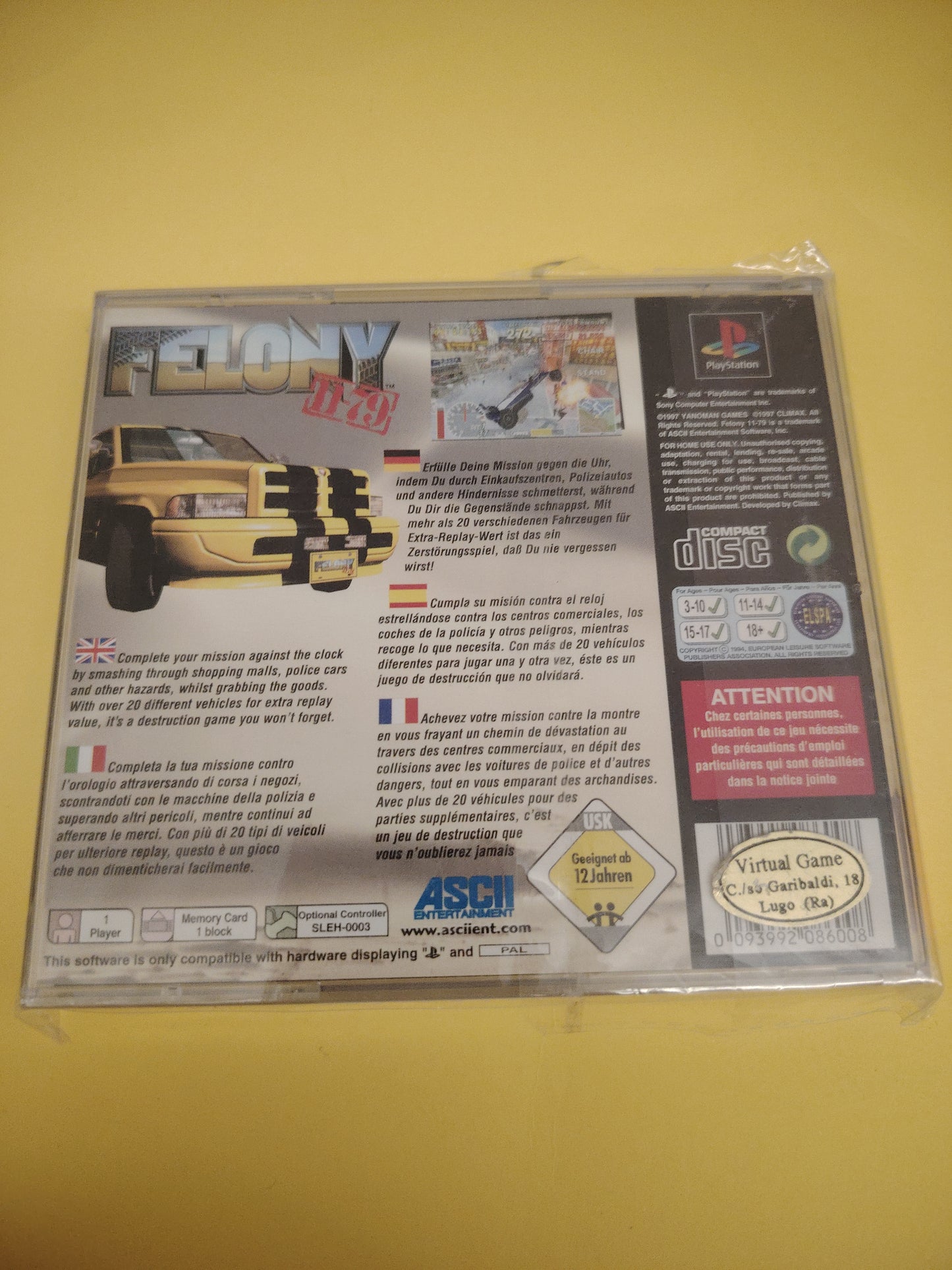 Gioco PlayStation 1 felony 11-79