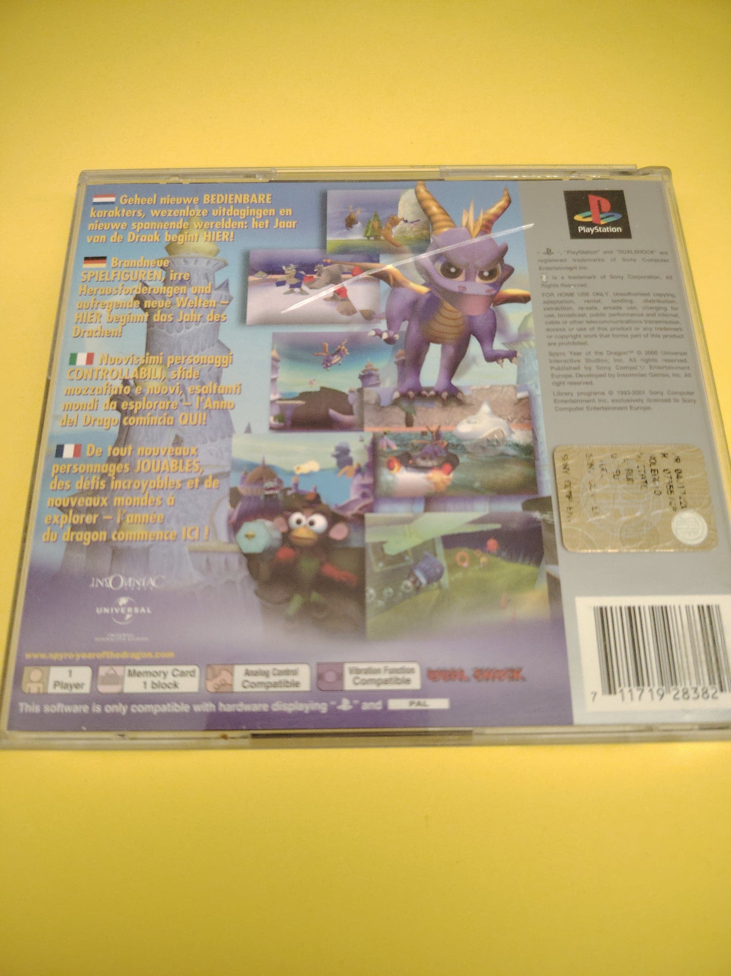 Gioco PlayStation 1 Spyro year of the dragon platinum