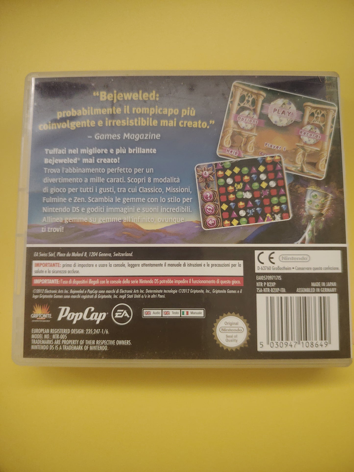 Gioco Nintendo DS bejeweled 3