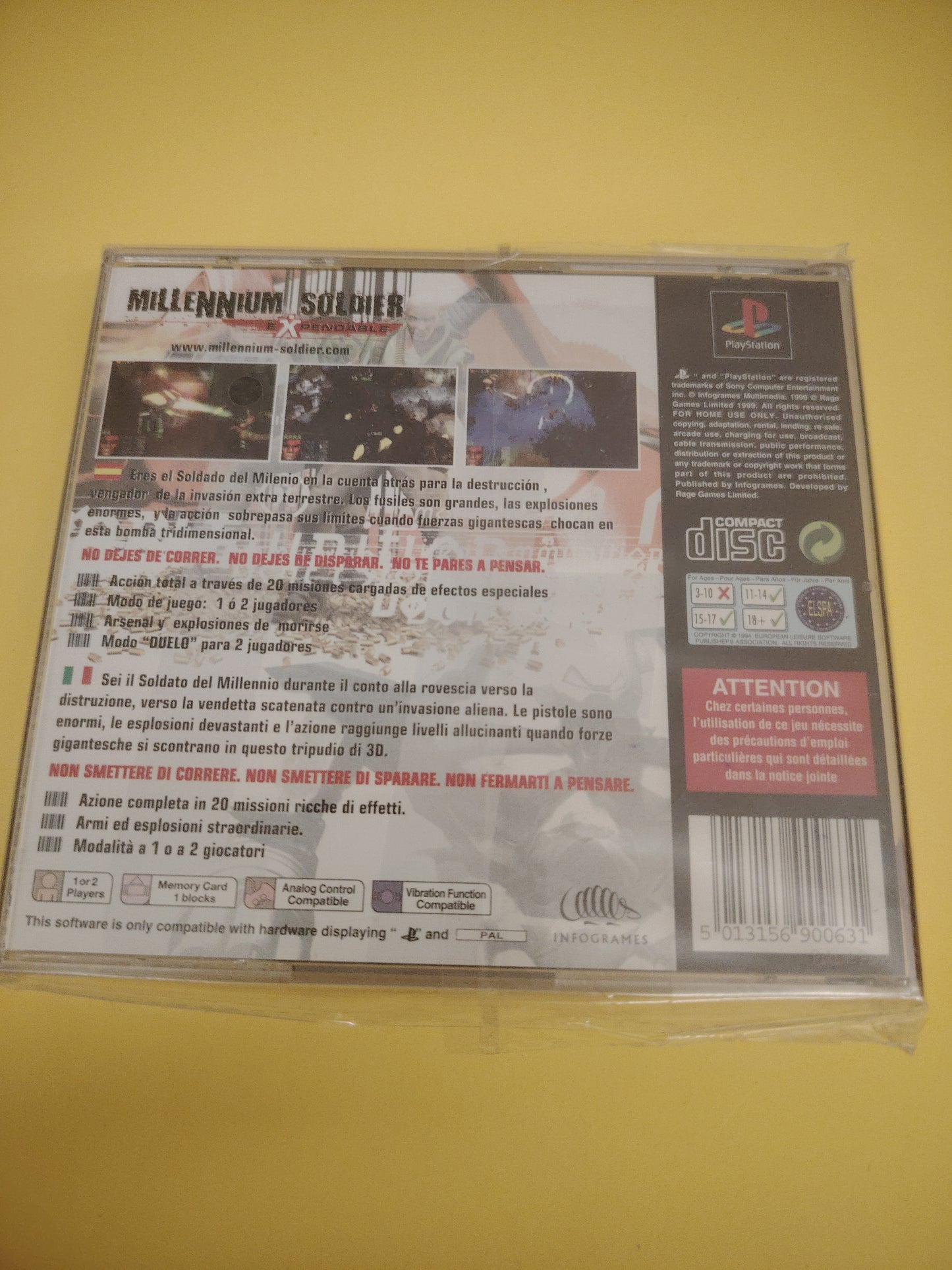 Gioco PlayStation 1 Millennium soldier expendable