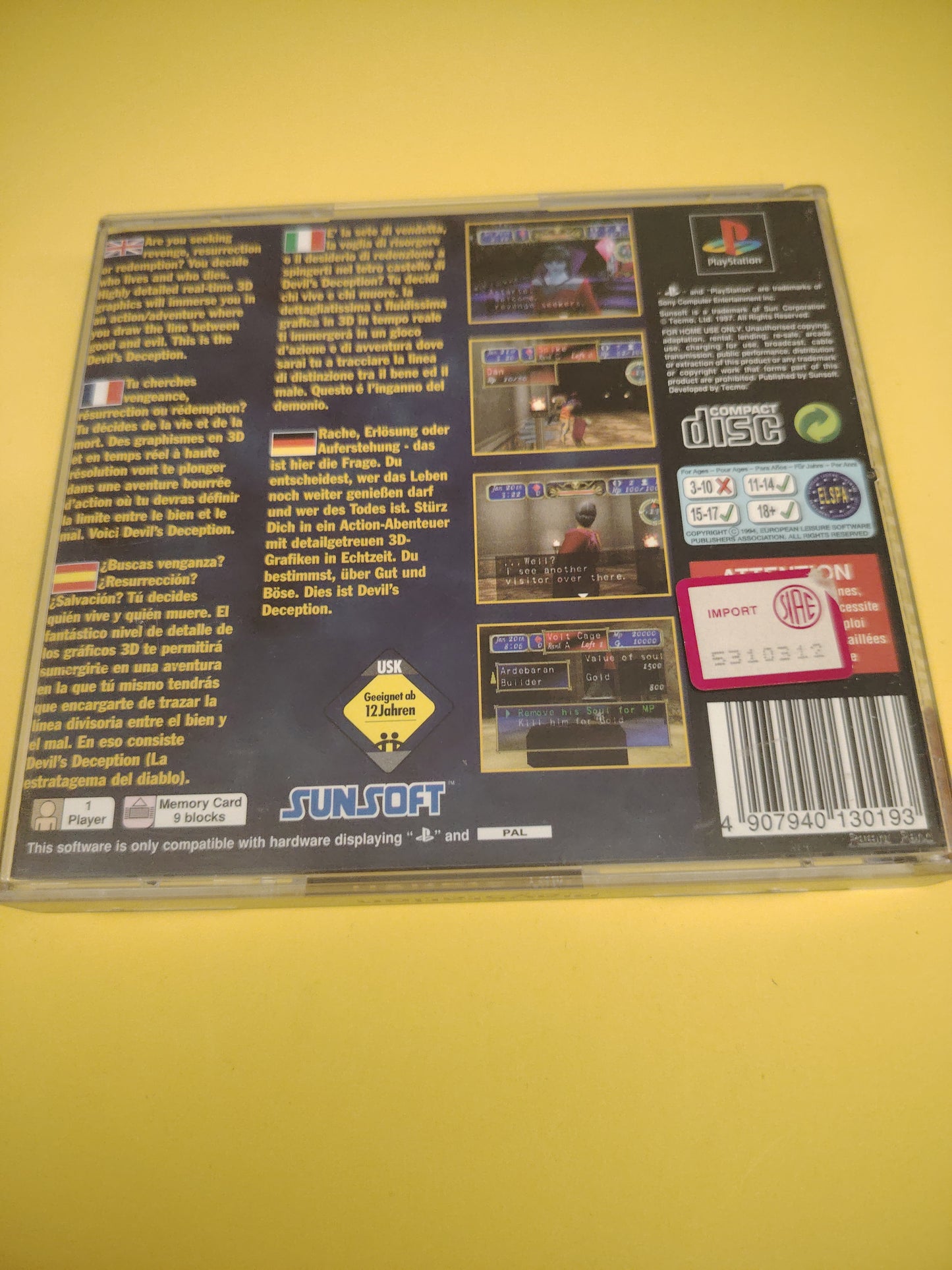 Gioco PlayStation 1 devil's deception
