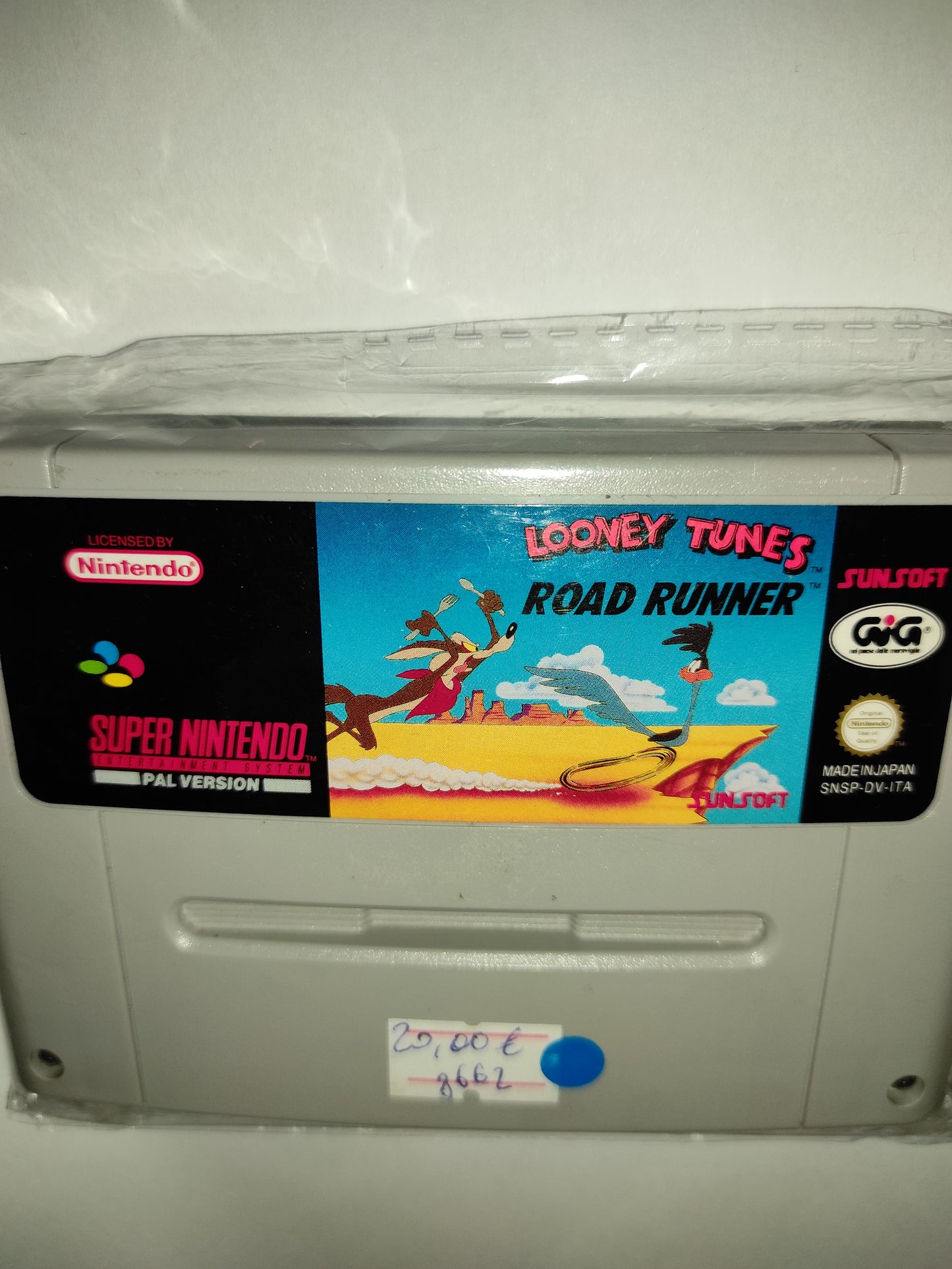 Gioco Nintendo Snes supernintendo Looney Tunes Road Runner PAL gig