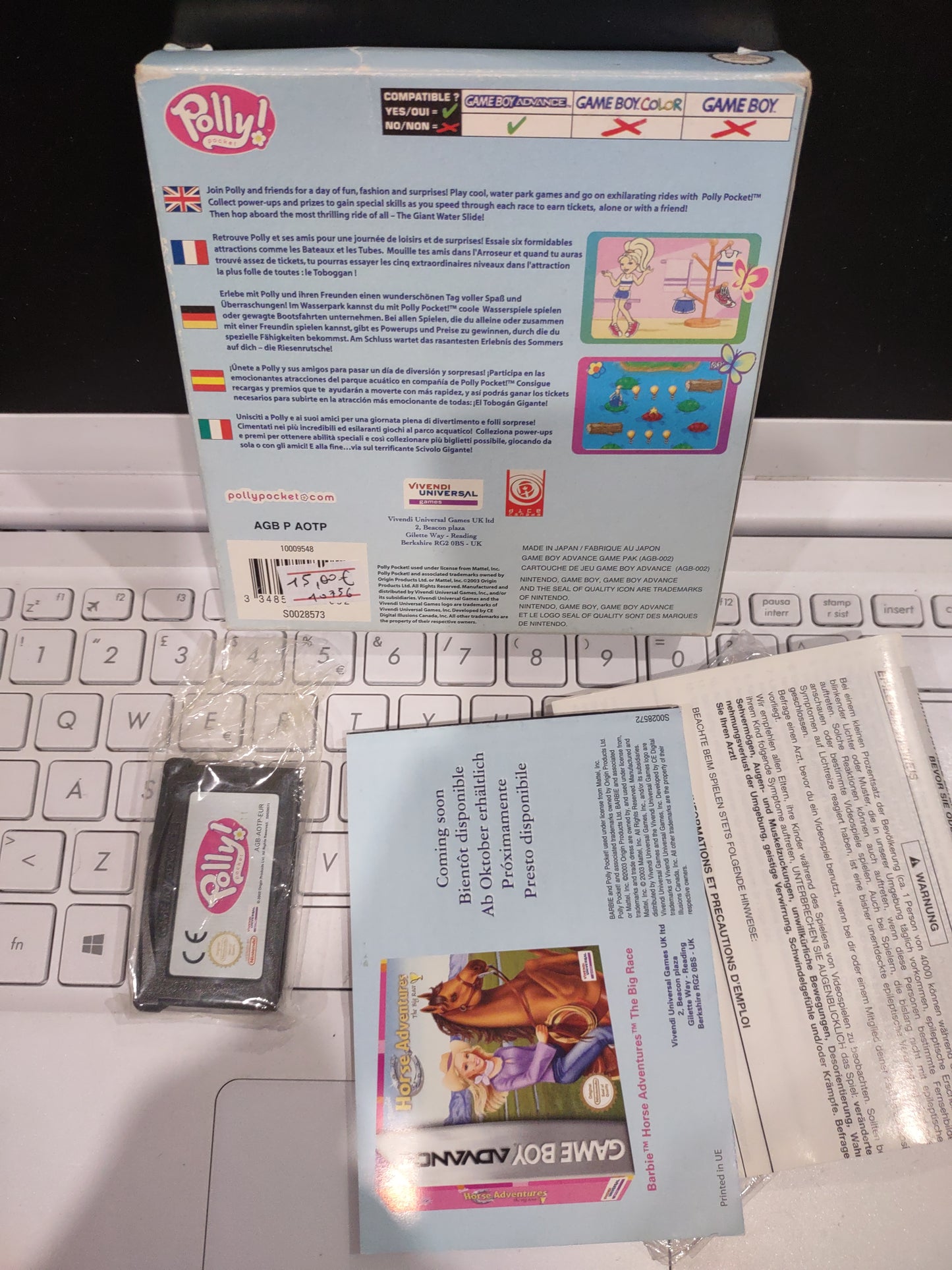 Gioco game boy Advance Nintendo Polly Pocket super Splash Island