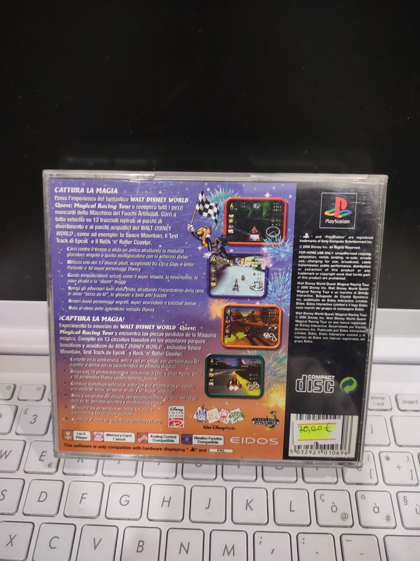 Gioco PS1 PlayStation Walt Disney world Quest magical racing tour