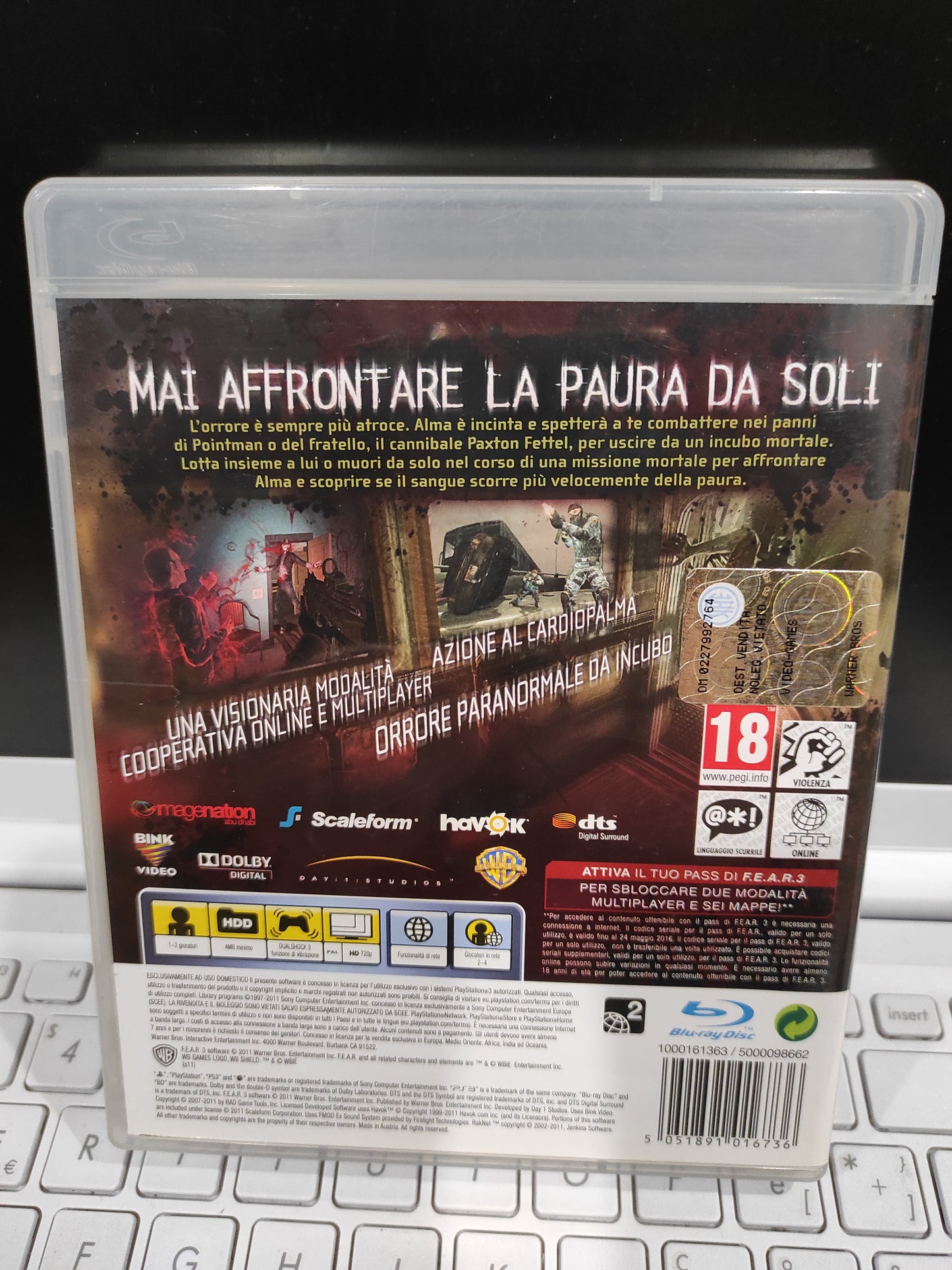 Gioco PlayStation 3 ps3 fear
